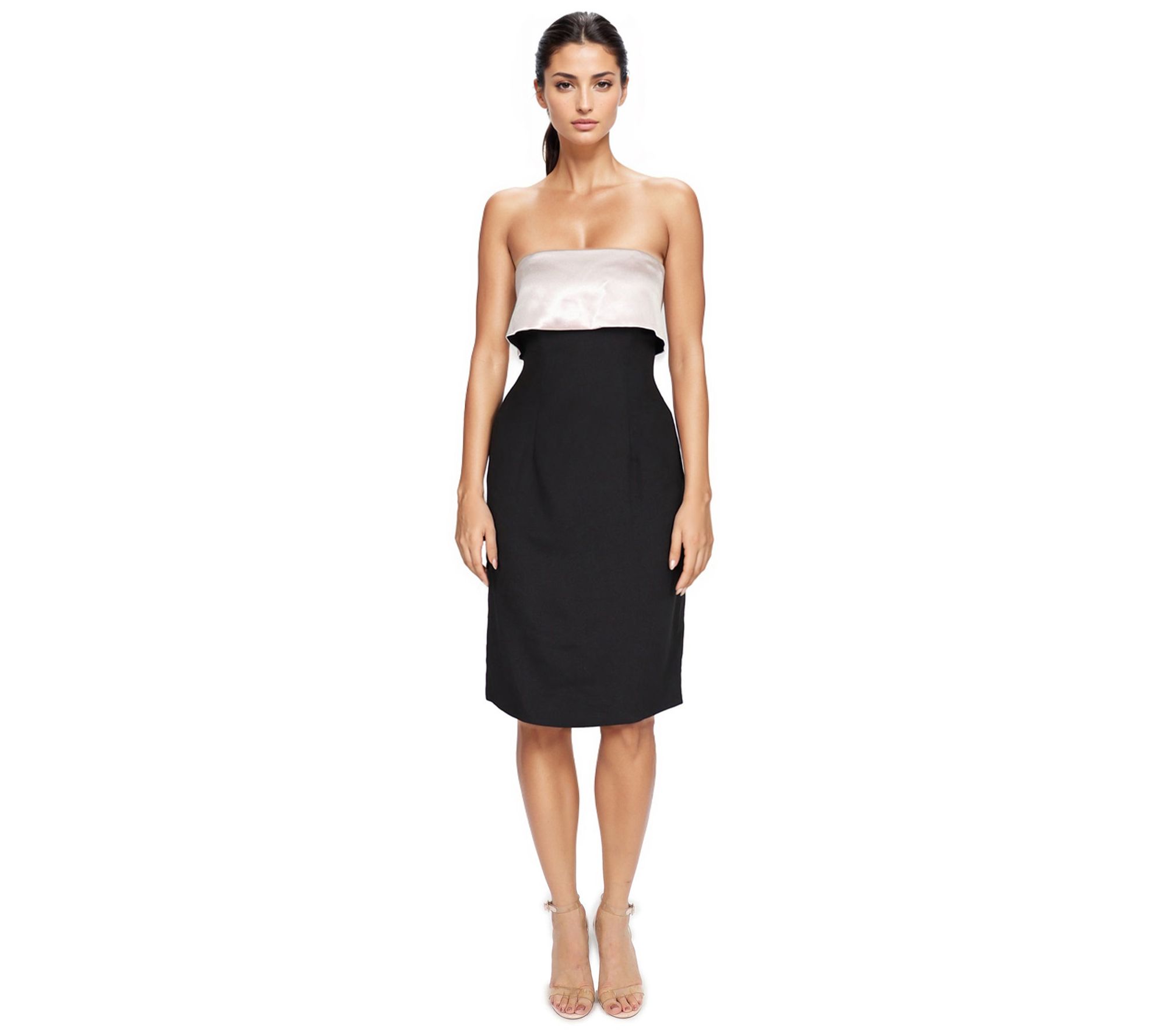 Rene Ruiz Collection Strapless Satin CocktailDress w/ Detail