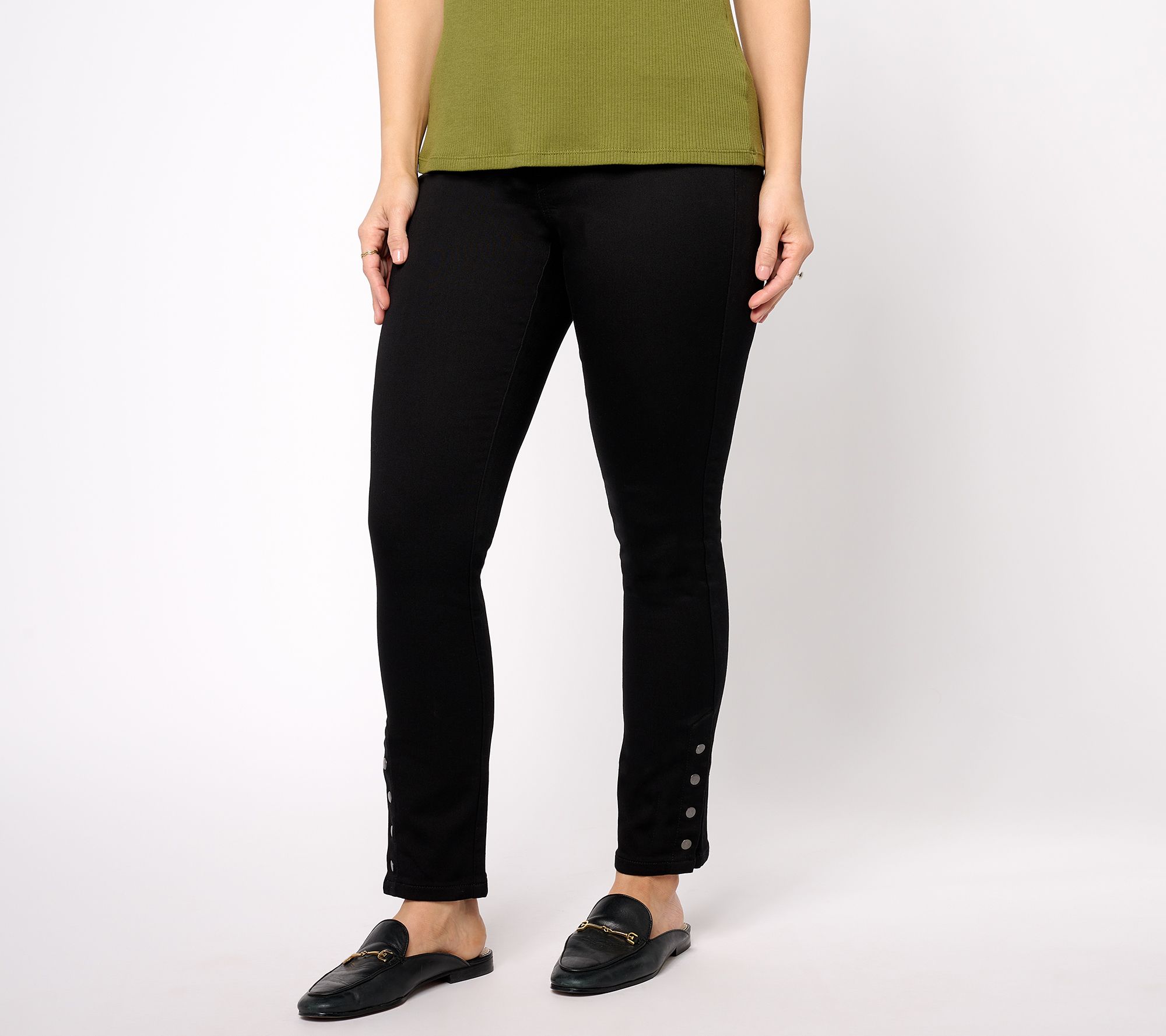 "As Is" Denim & Co. Comfy Knit Tall Slim Straight Ankle Pant