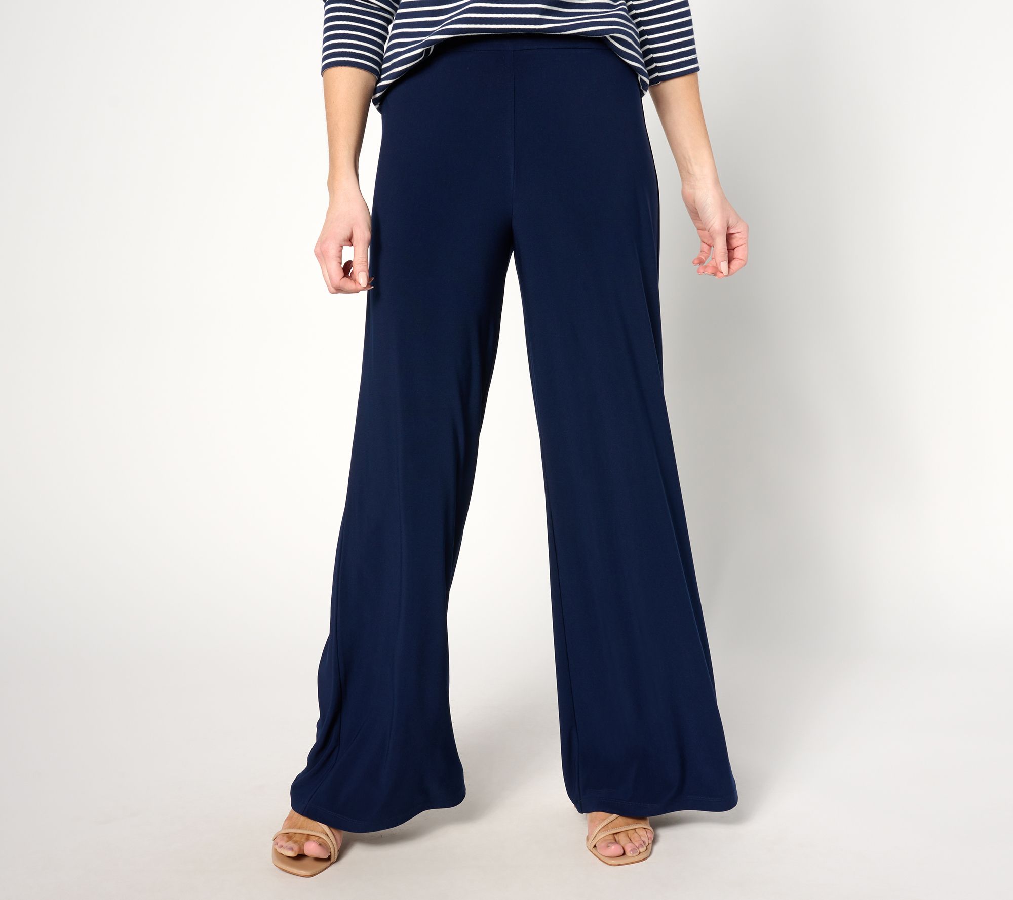 Dennis Basso Petite Italia Knit Wide Leg Pants - Qvc.com