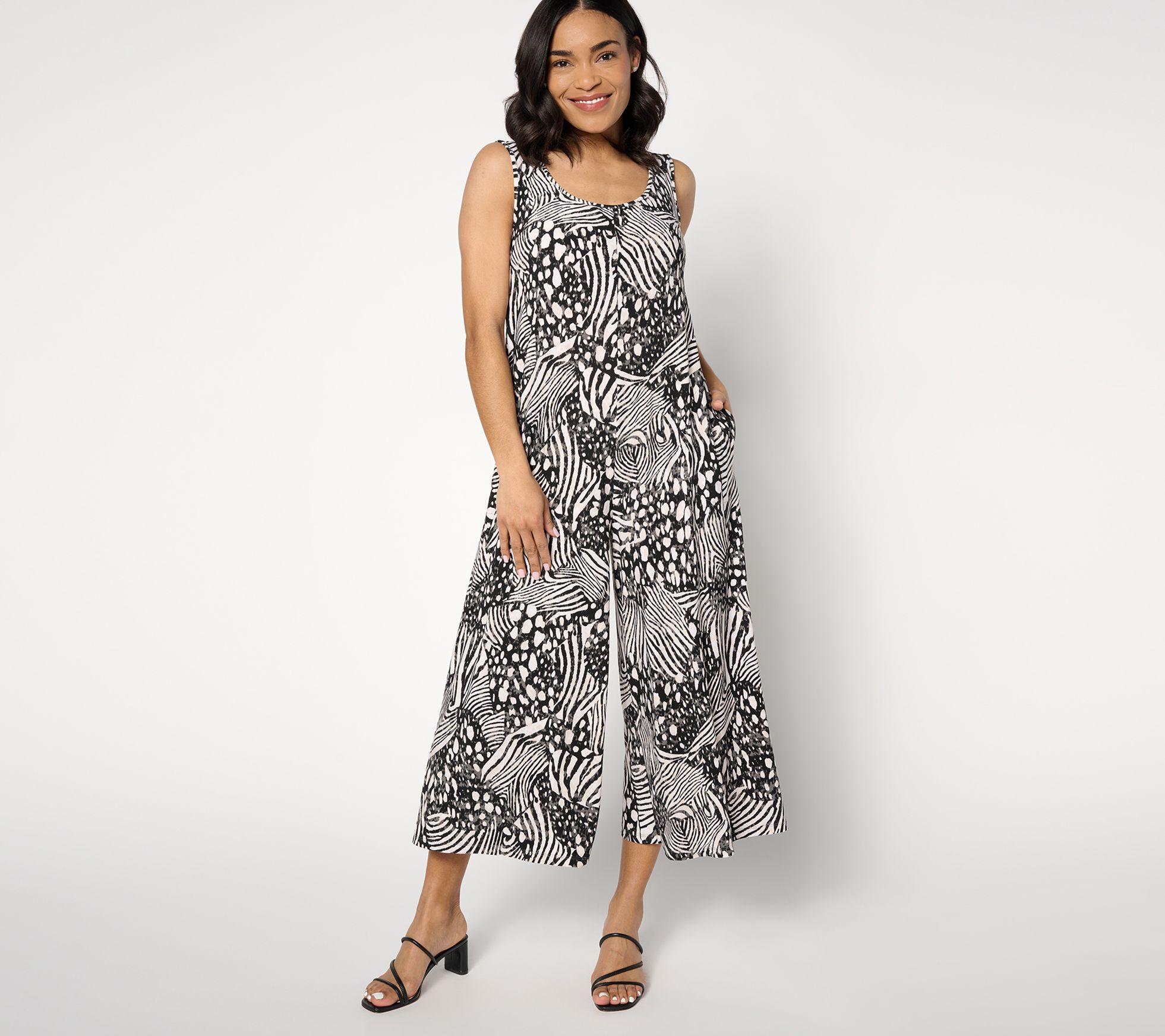 Attitudes by Renee Petite Como Jersey Wide-Leg Crop Jumpsuit