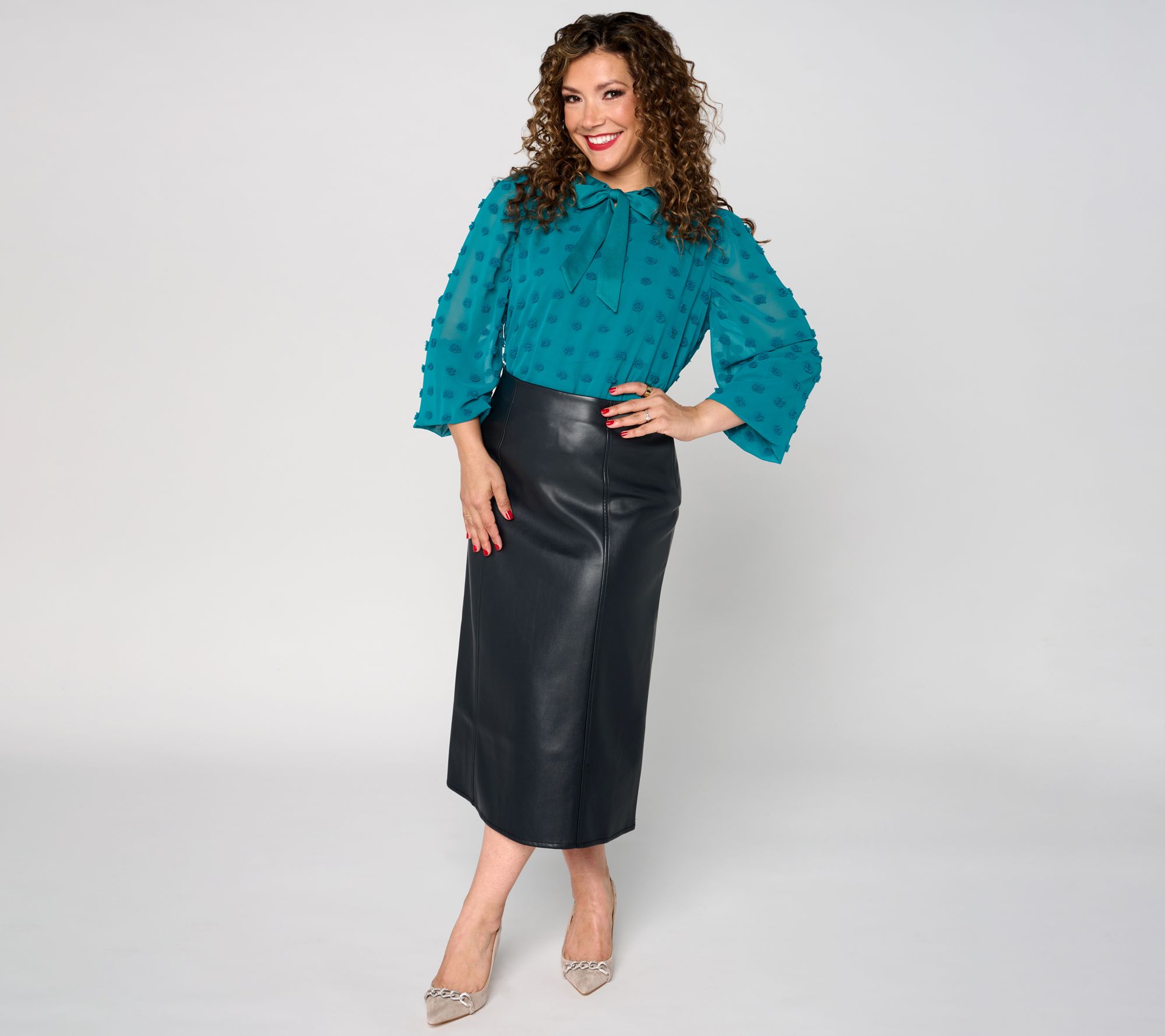 Leather midi skirt qvc best sale