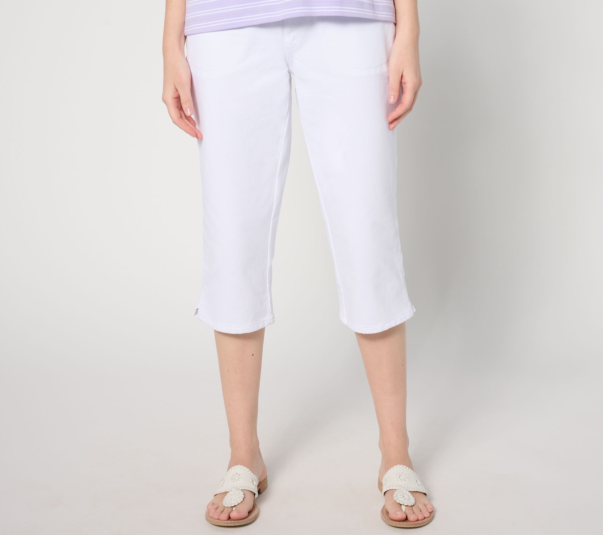 "As Is" Quacker Factory DreamJeannes Reg Flat Waist Band Capri