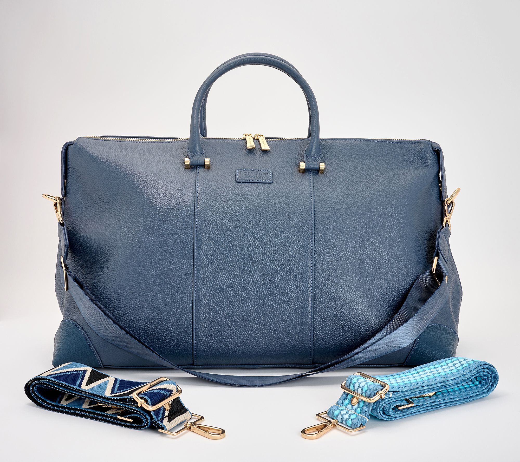 Pom Pom London Leather Weekend Bag with Multi-Straps