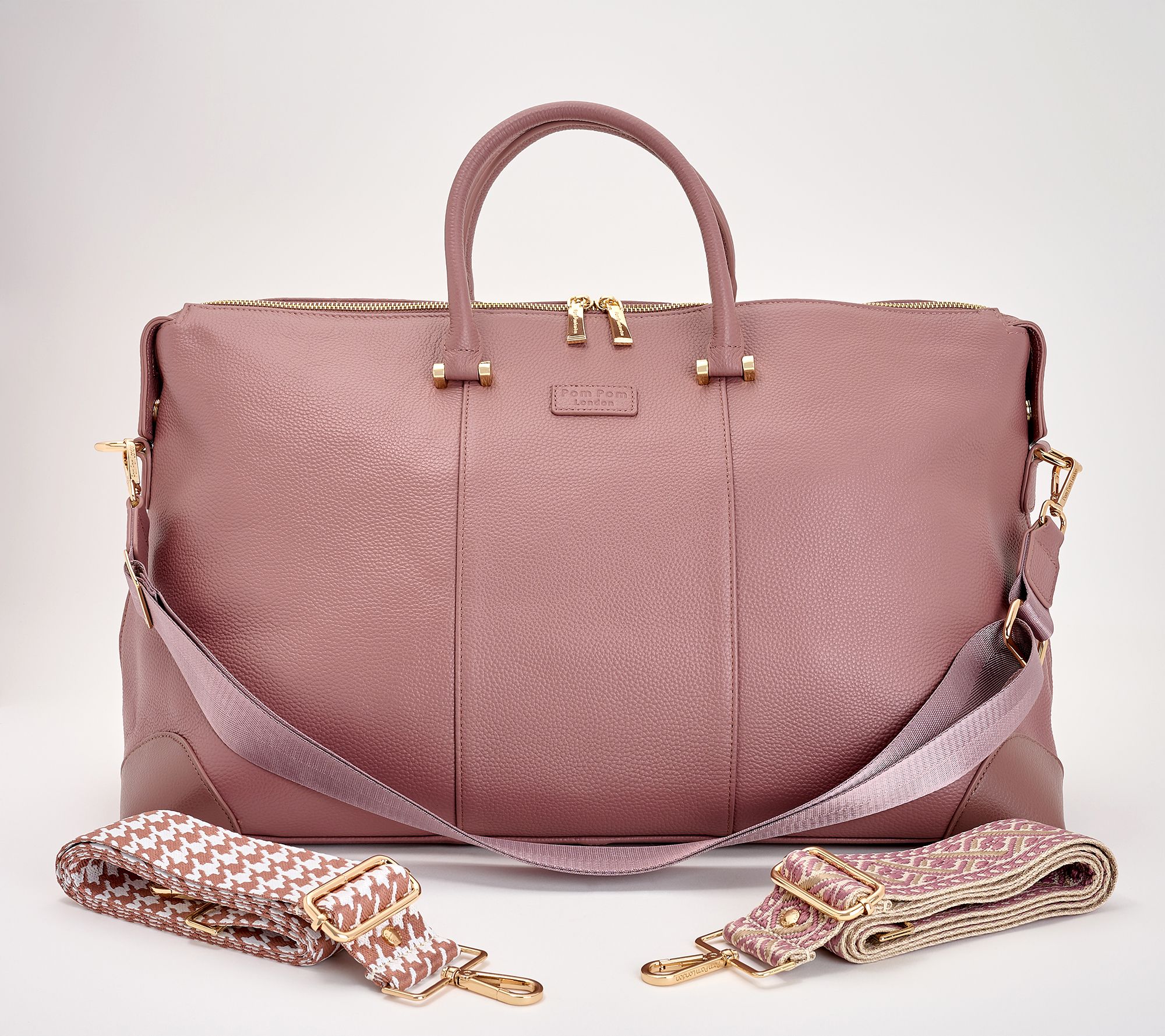 Pom Pom London Leather Weekend Bag with Multi-Straps