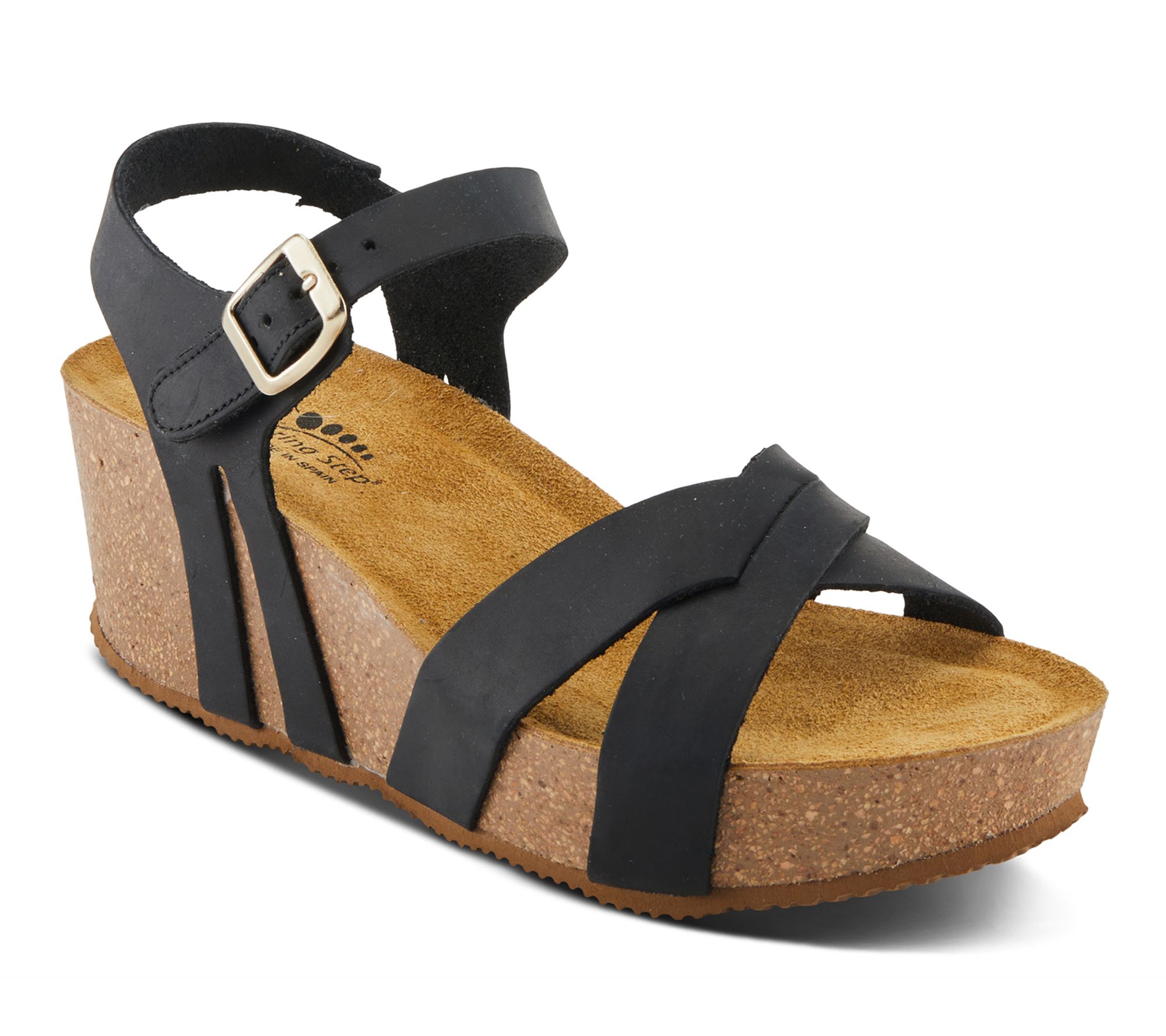 Spring Step Leather Wedge Sandals - Burton