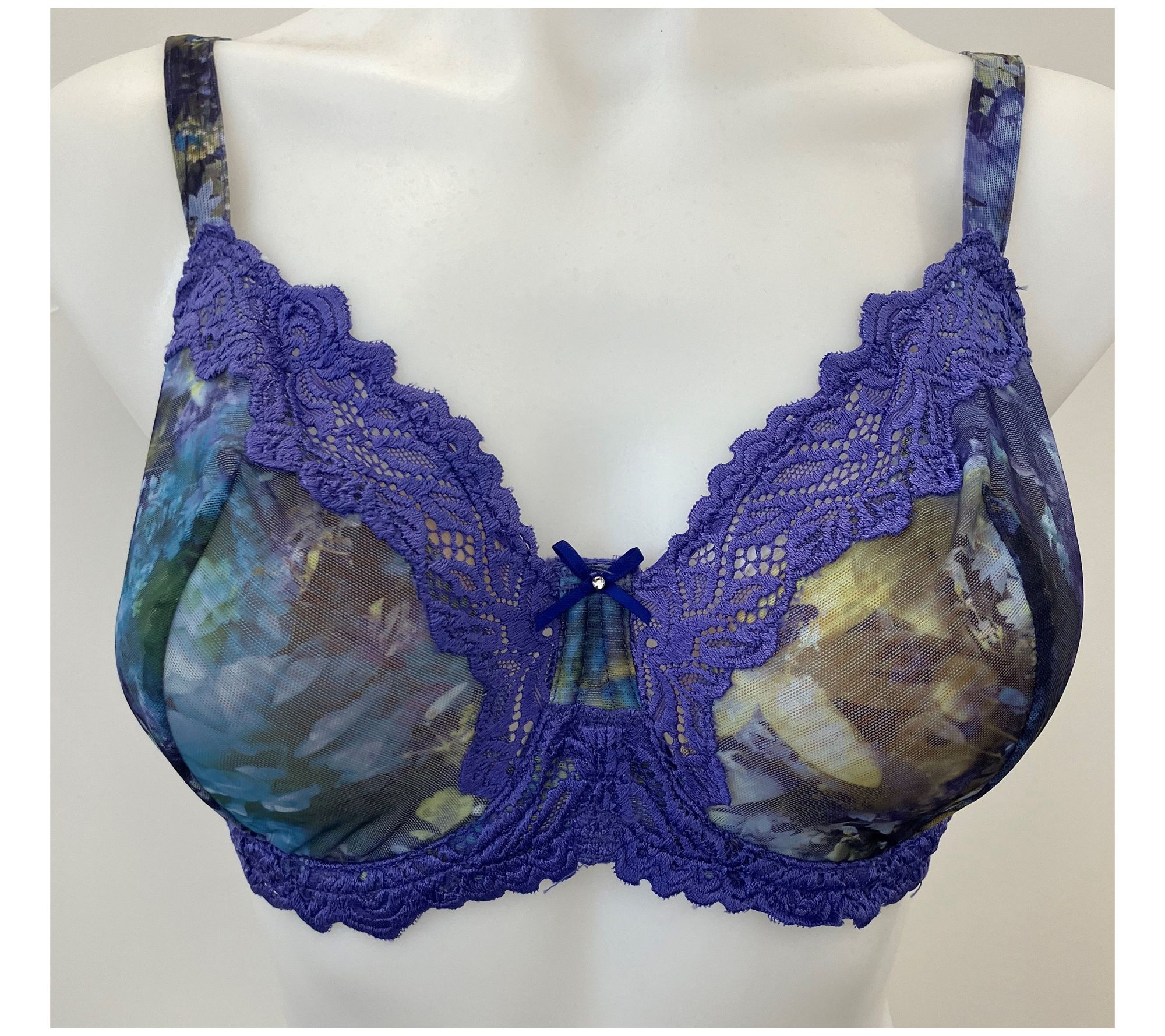 Lunaire Barbados Mesh Underwire Bra with Lace Detail
