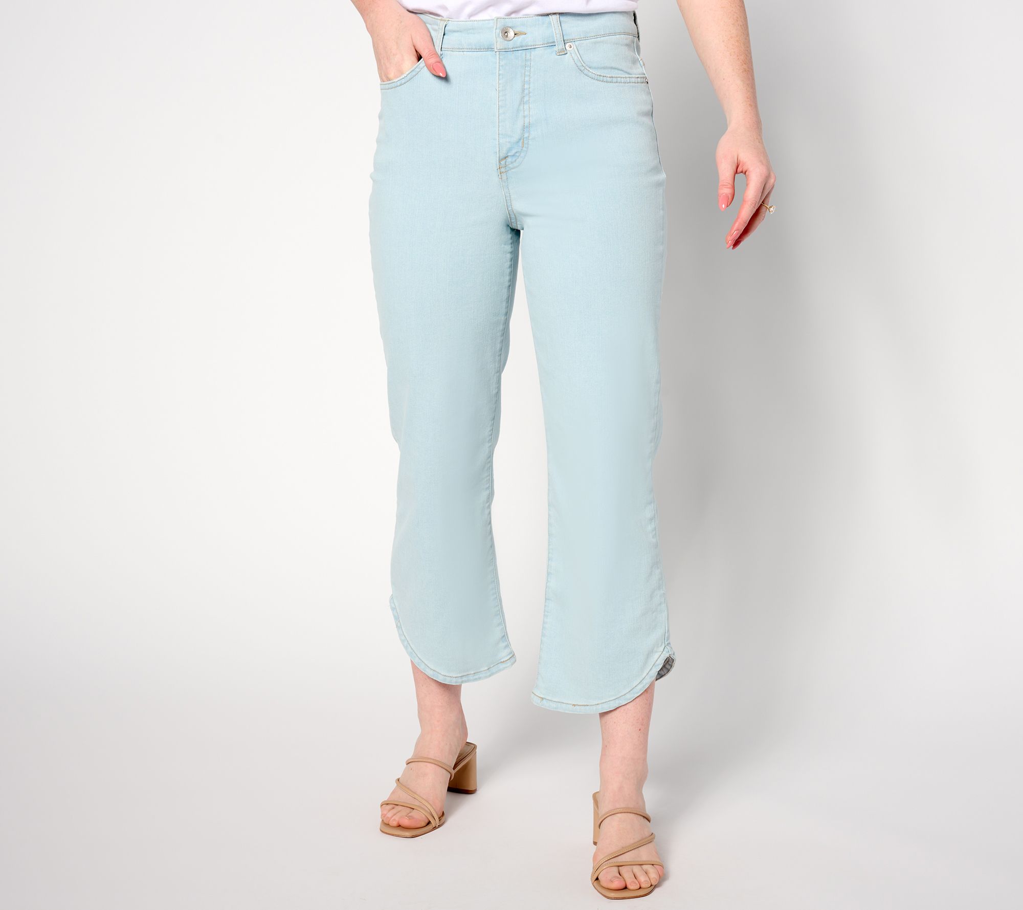 "As Is" LOGO by Lori Goldstein Petite Relaxed Ankle Jeans with Tulip Hem