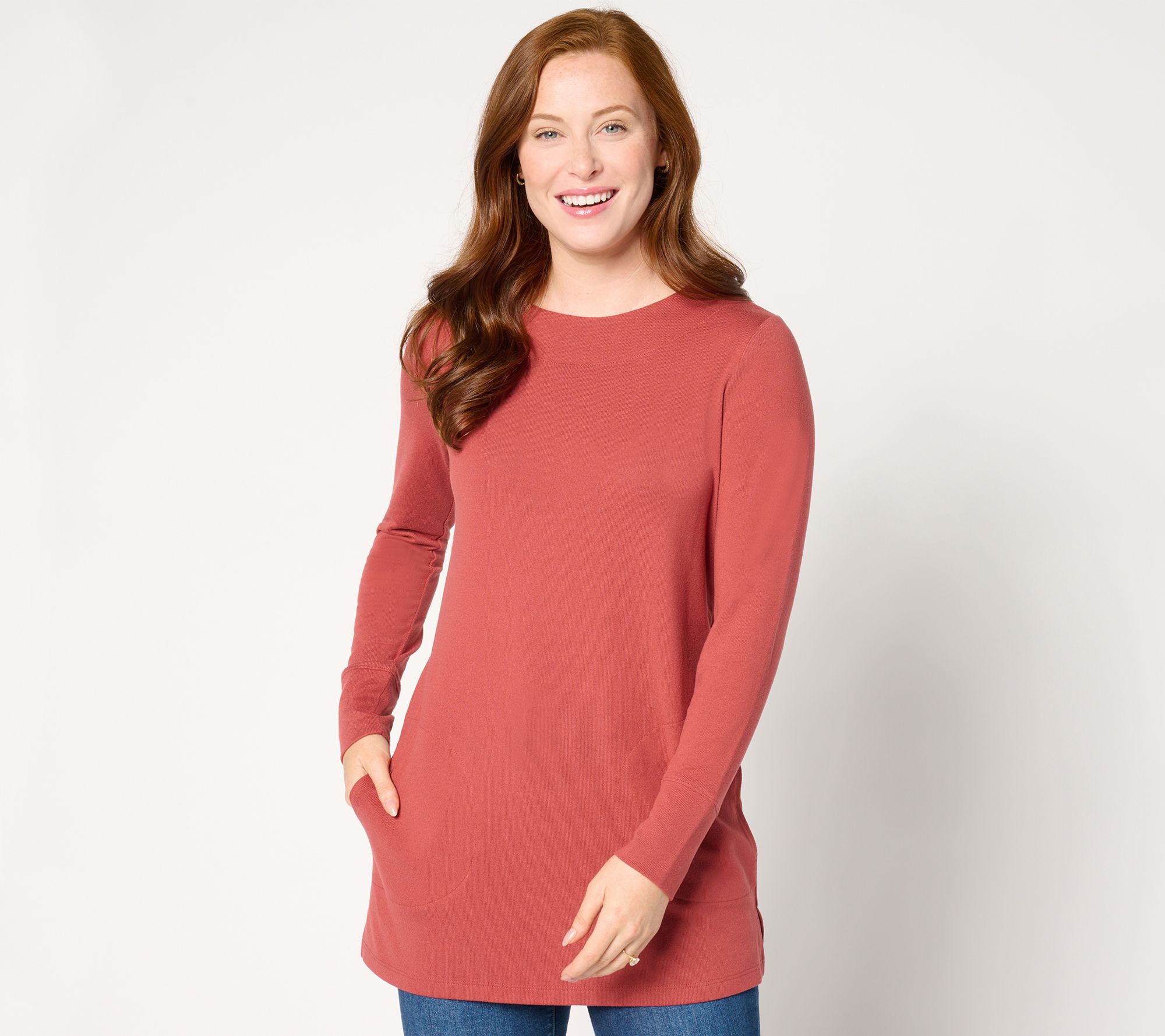 Denim & Co. Essentials Petite Heavenly Jersey Tunic