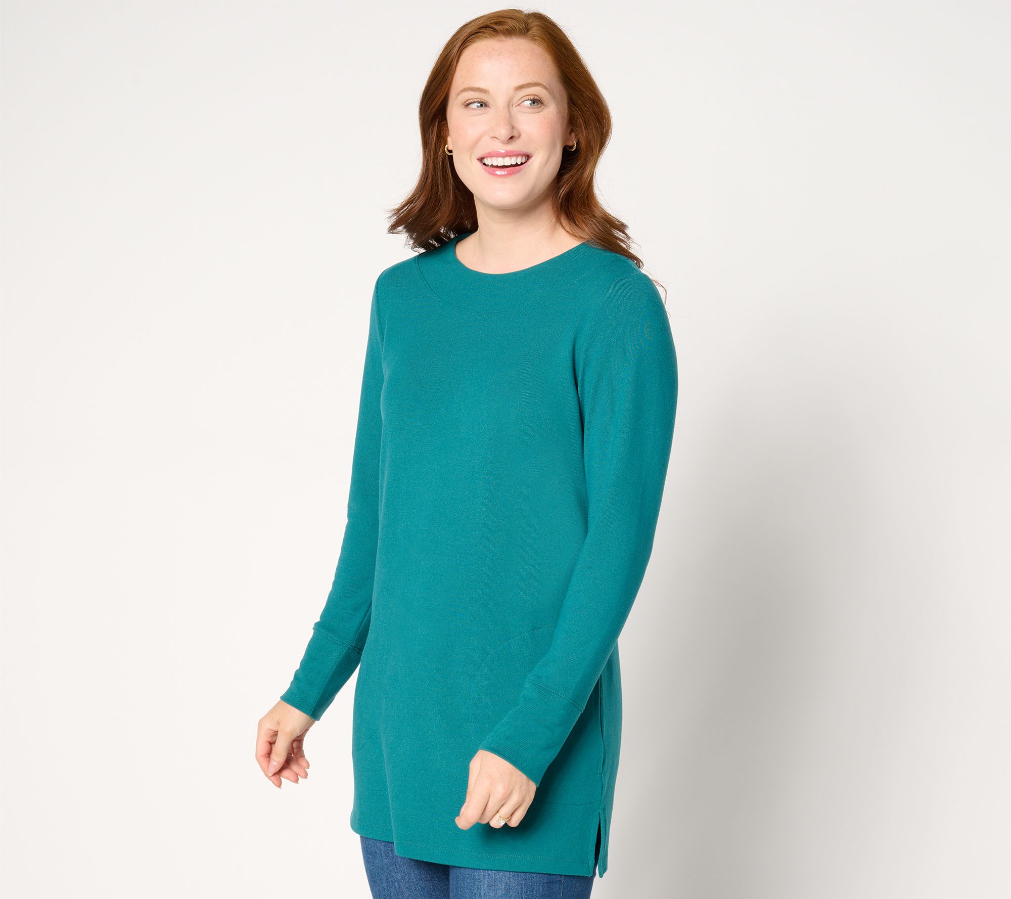 Denim & Co. Essentials Petite Heavenly Jersey Tunic