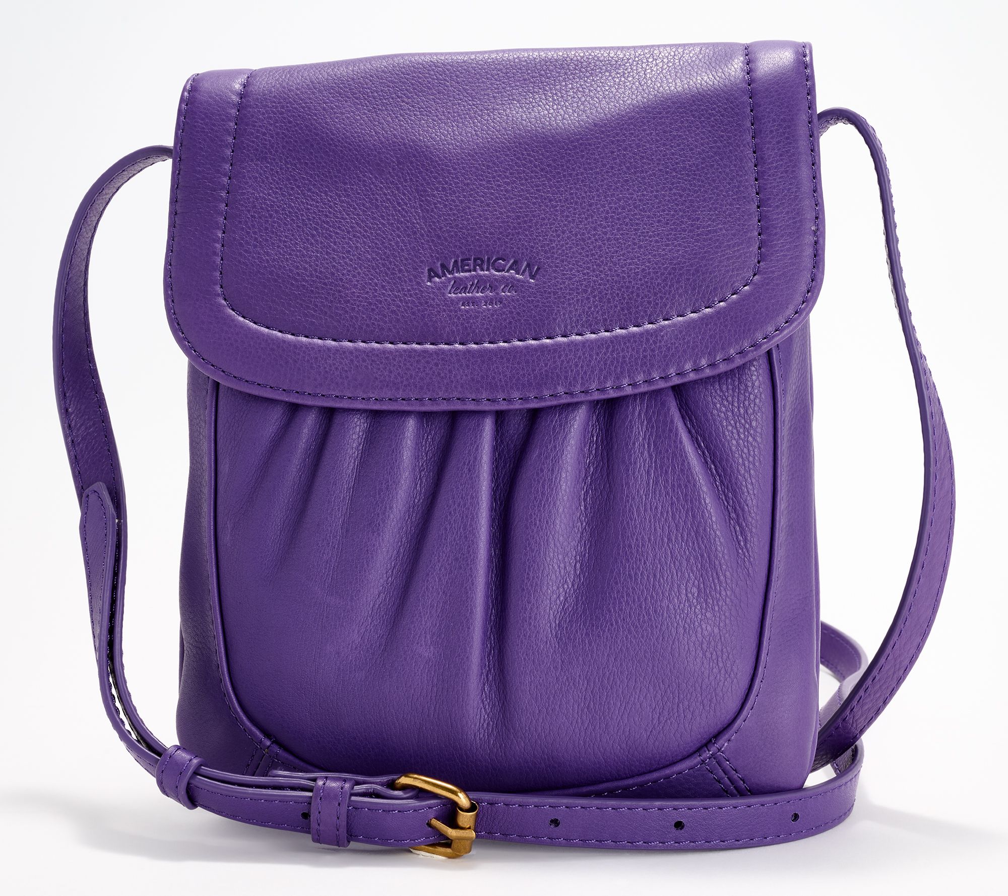 American Leather Co Birch Slim Leather Flap Crossbody