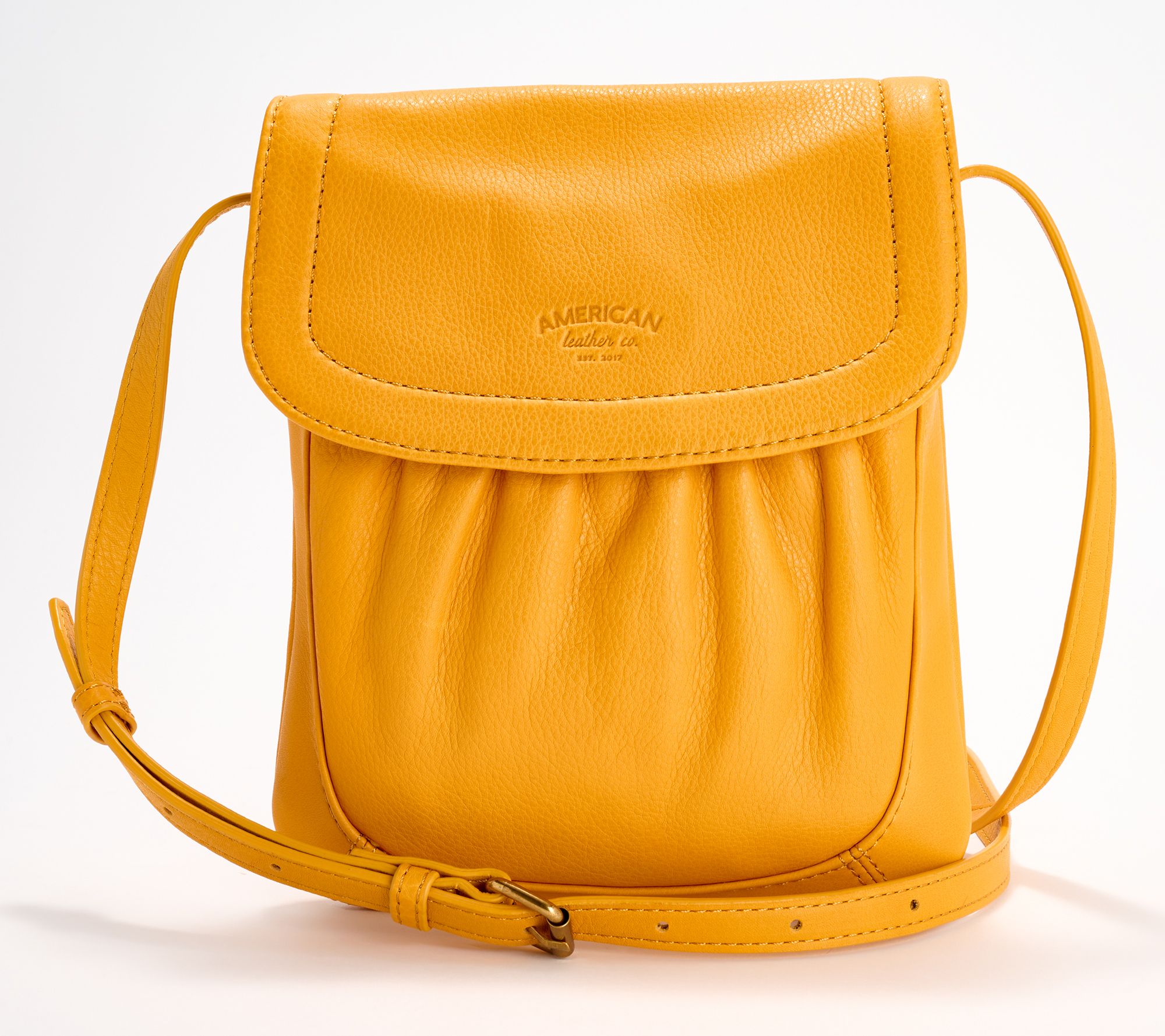 American Leather Co Birch Slim Leather Flap Crossbody