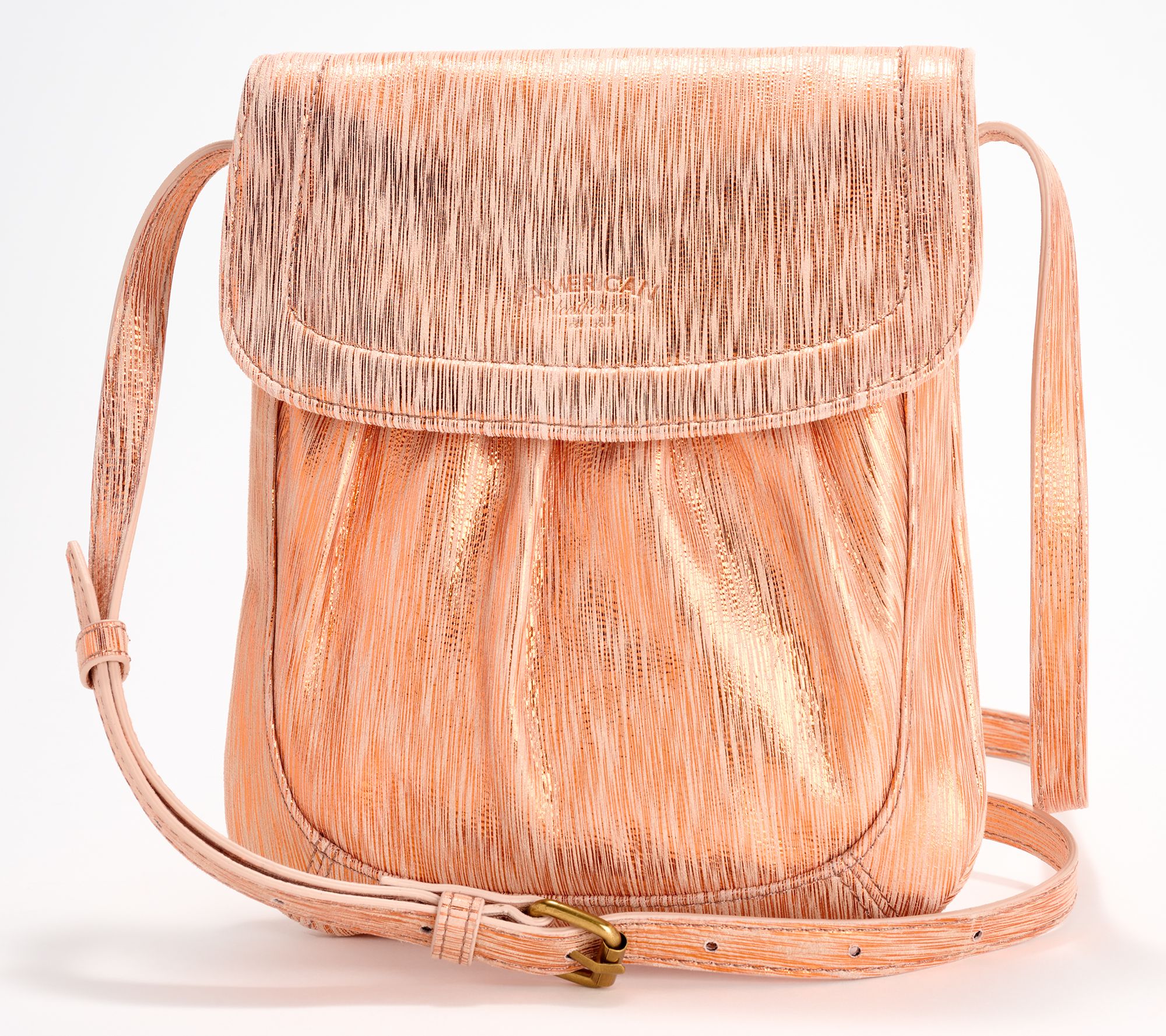 American Leather Co Birch Slim Leather Flap Crossbody