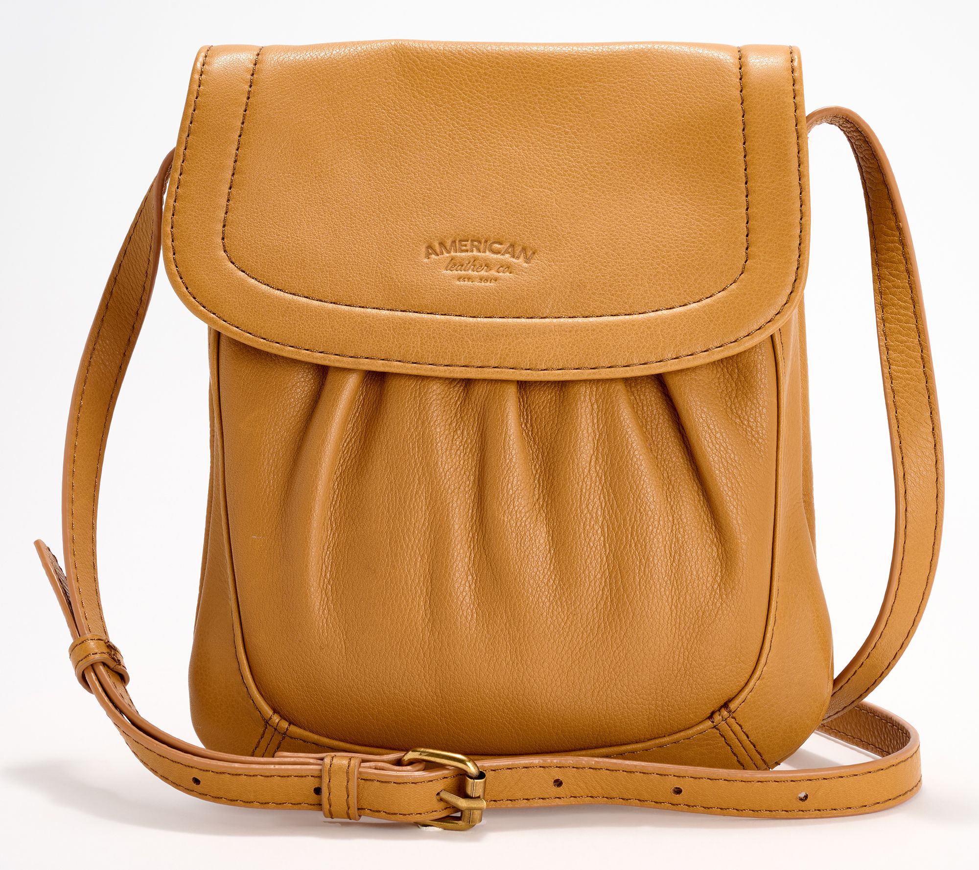 American Leather Co Birch Slim Leather Flap Crossbody