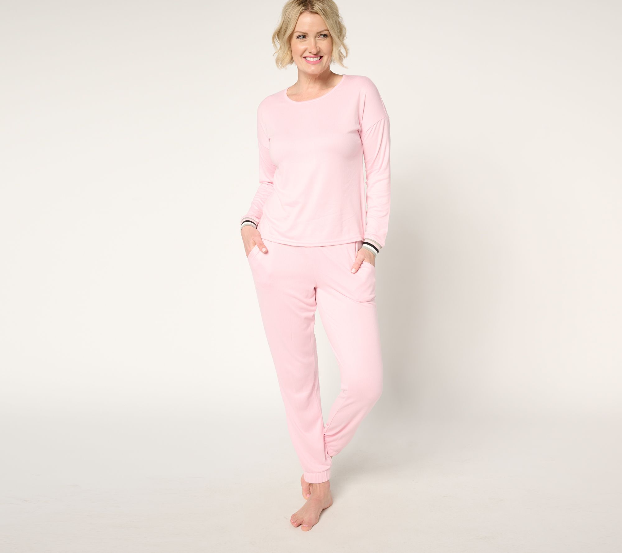 MUK LUKS Butterknit Crew Neck and Jogger Lounge Set