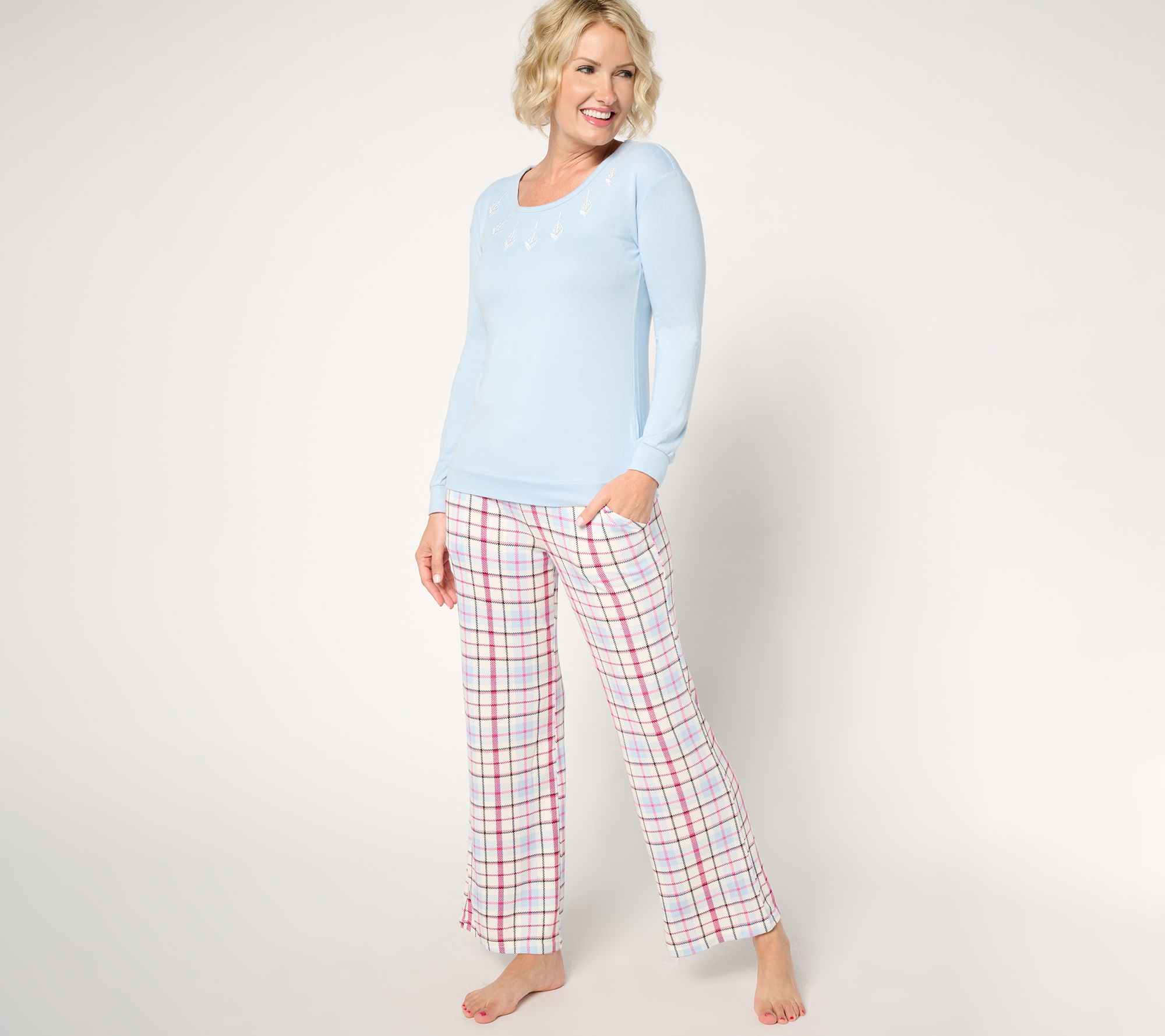 MUK LUKS Dream Cloud Long-Sleeve & Straight-Leg Pajama Set