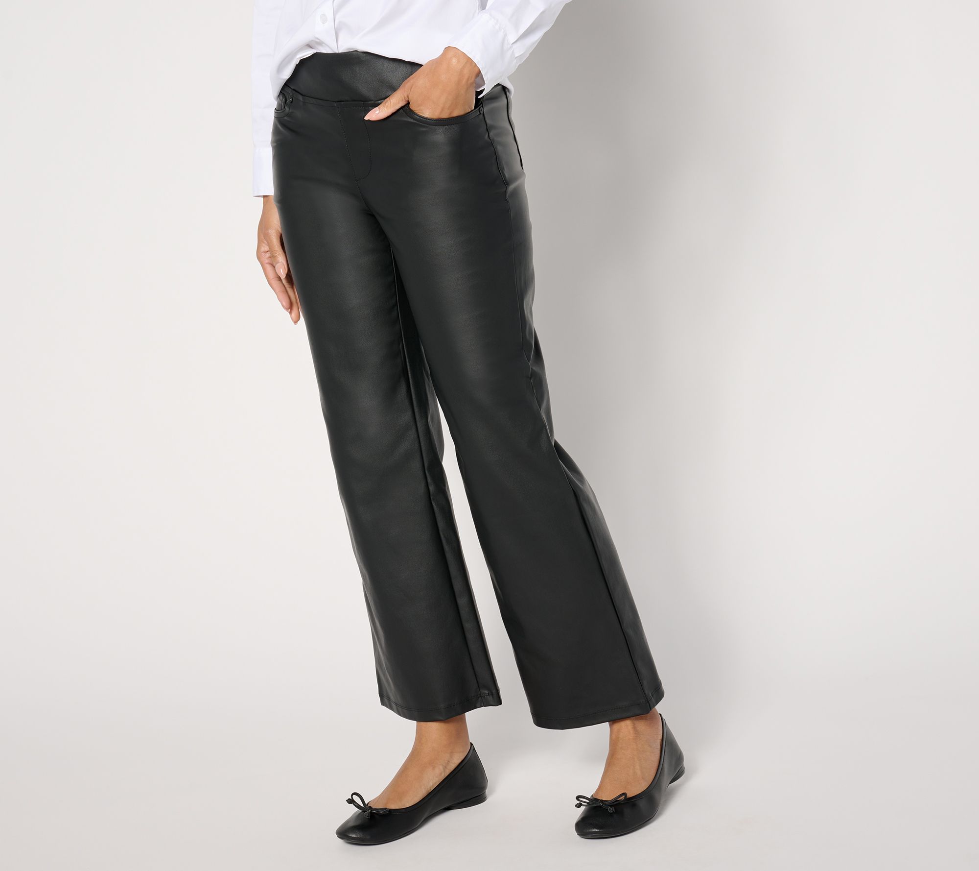 "As Is" Belle by Kim Gravel Rebellious Coated Twill Wide Leg Pant