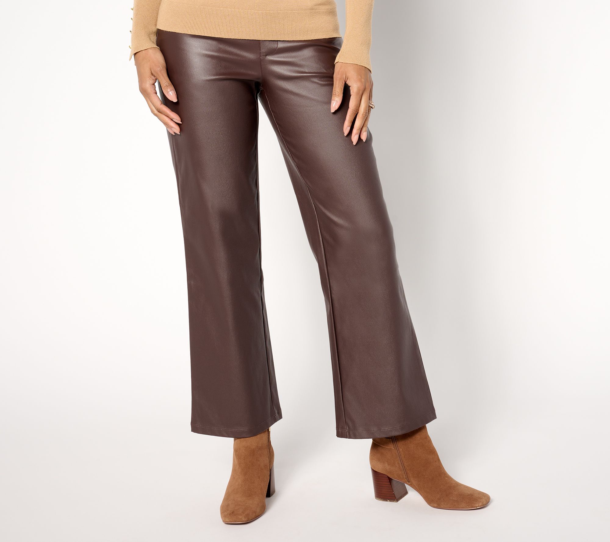 "As Is" Belle by Kim Gravel Rebellious Coated Twill Wide Leg Pant