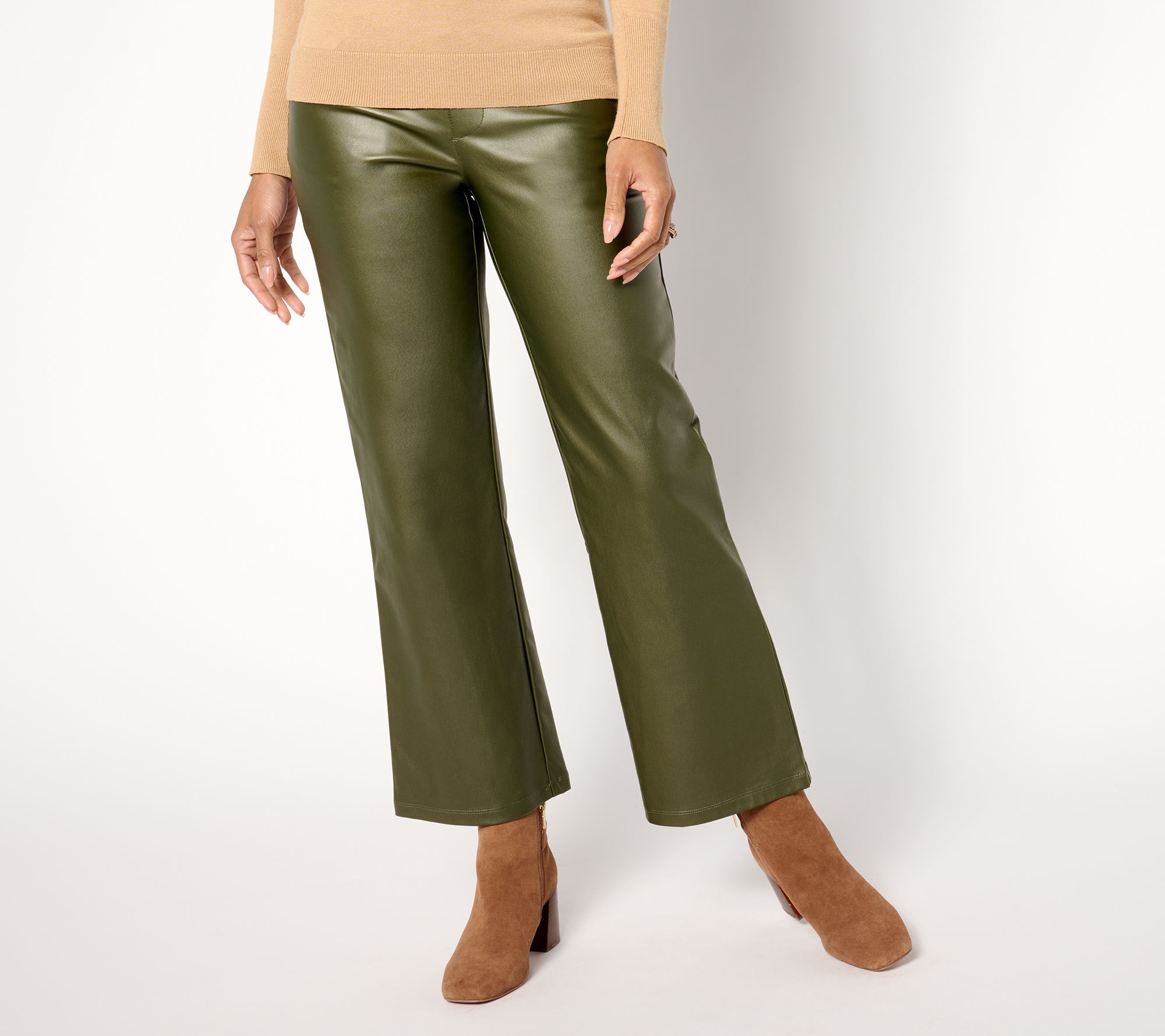 "As Is" Belle by Kim Gravel Rebellious Coated Twill Wide Leg Pant