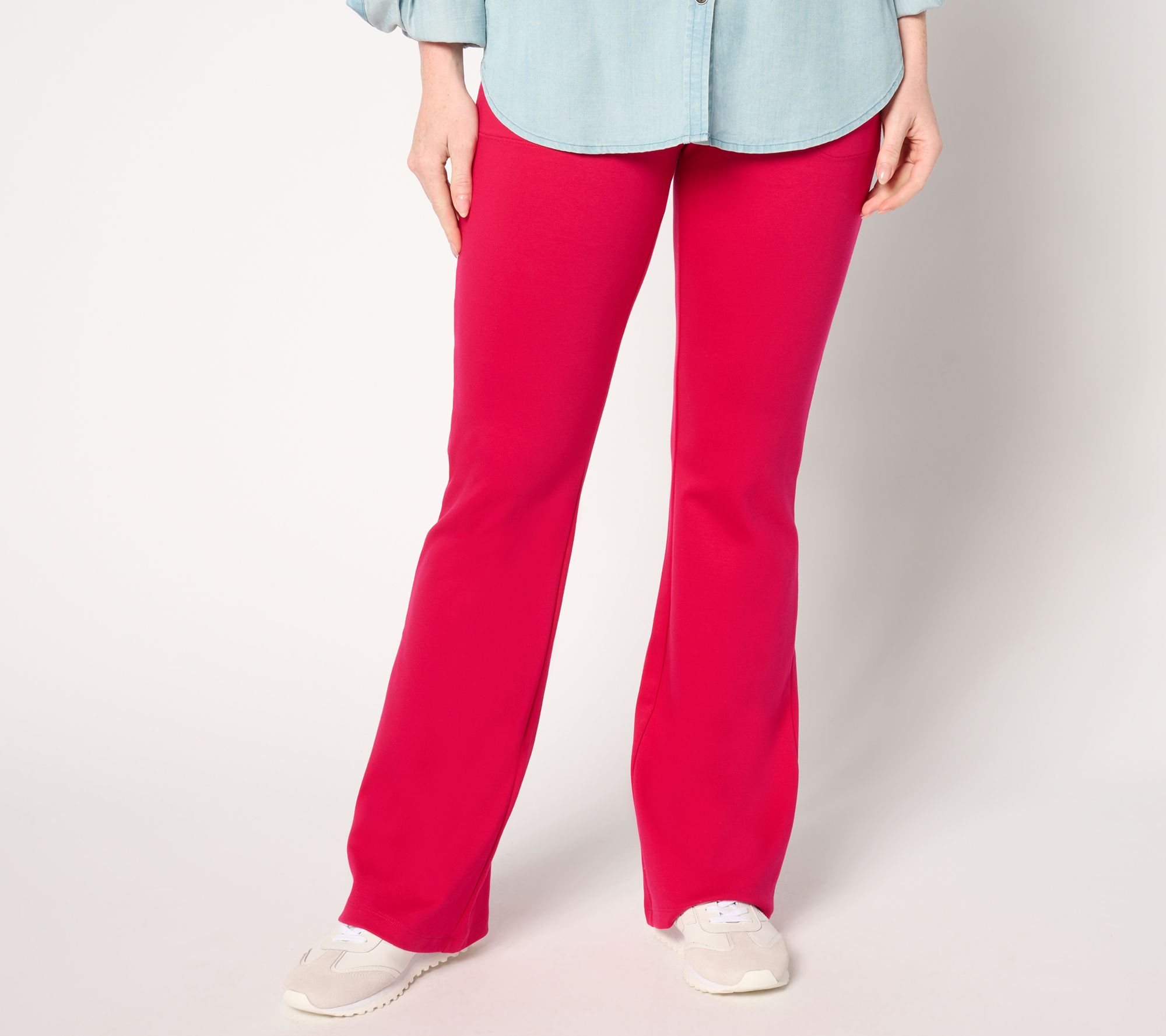 "As Is" Isaac Mizrahi Live! Reg Essentials Pima Flex Bootcut Pants