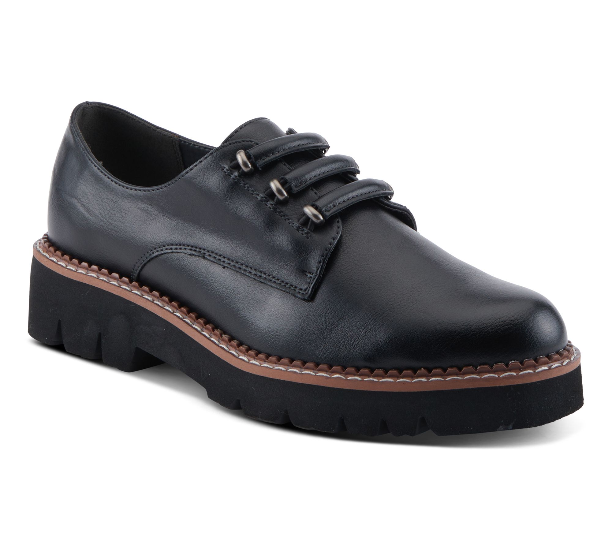 Patrizia by Spring Step Stretchable Lace Oxfords- Hazelina