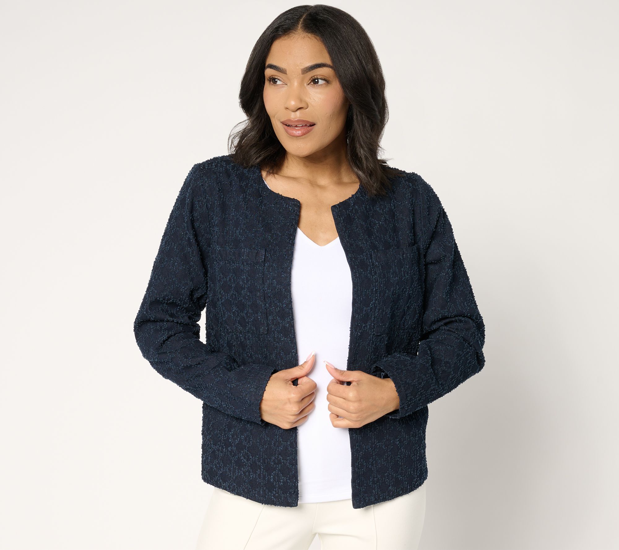 Susan Graver Jacquard Denim Jacket