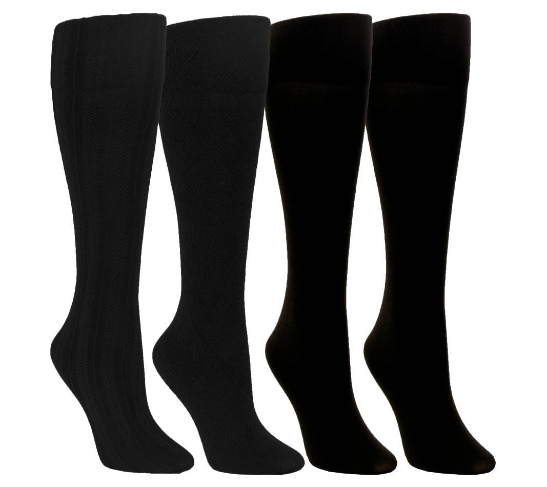 Envy Legwear Ladies' Set of 4 Wide Comfort BandTrouser Socks