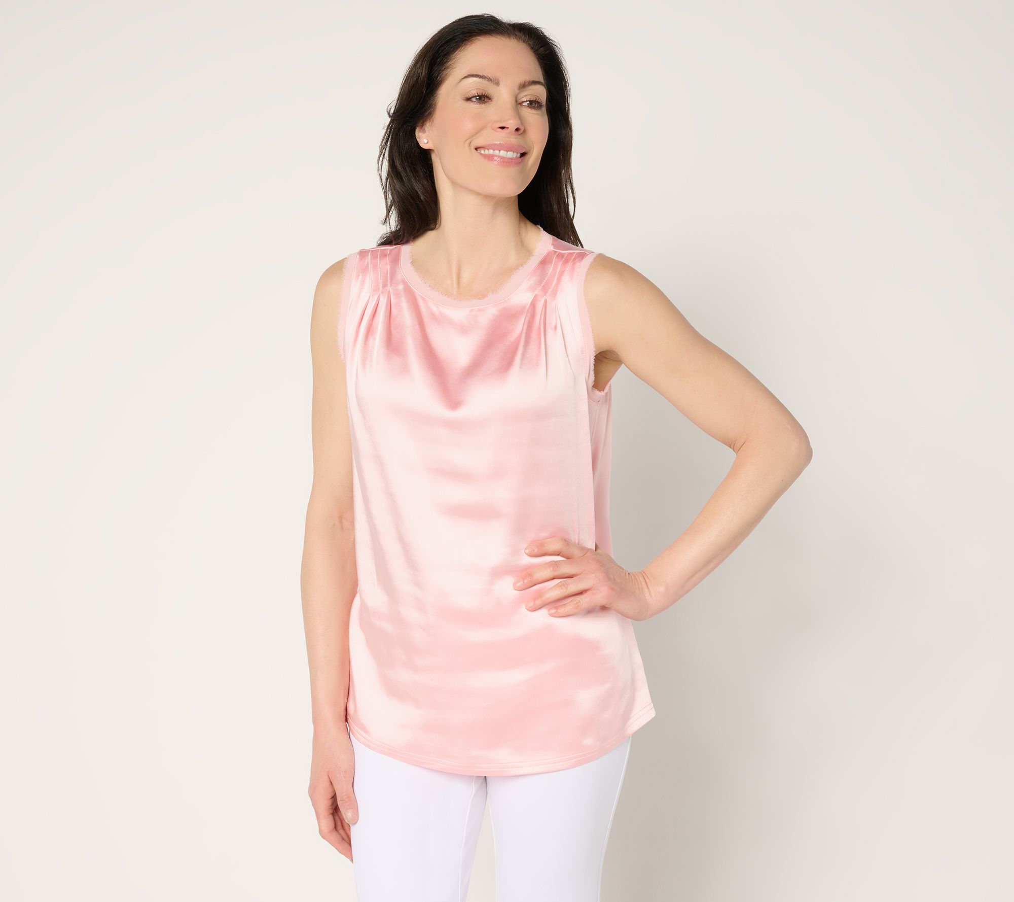 by Stacy London Draped Satin Tank