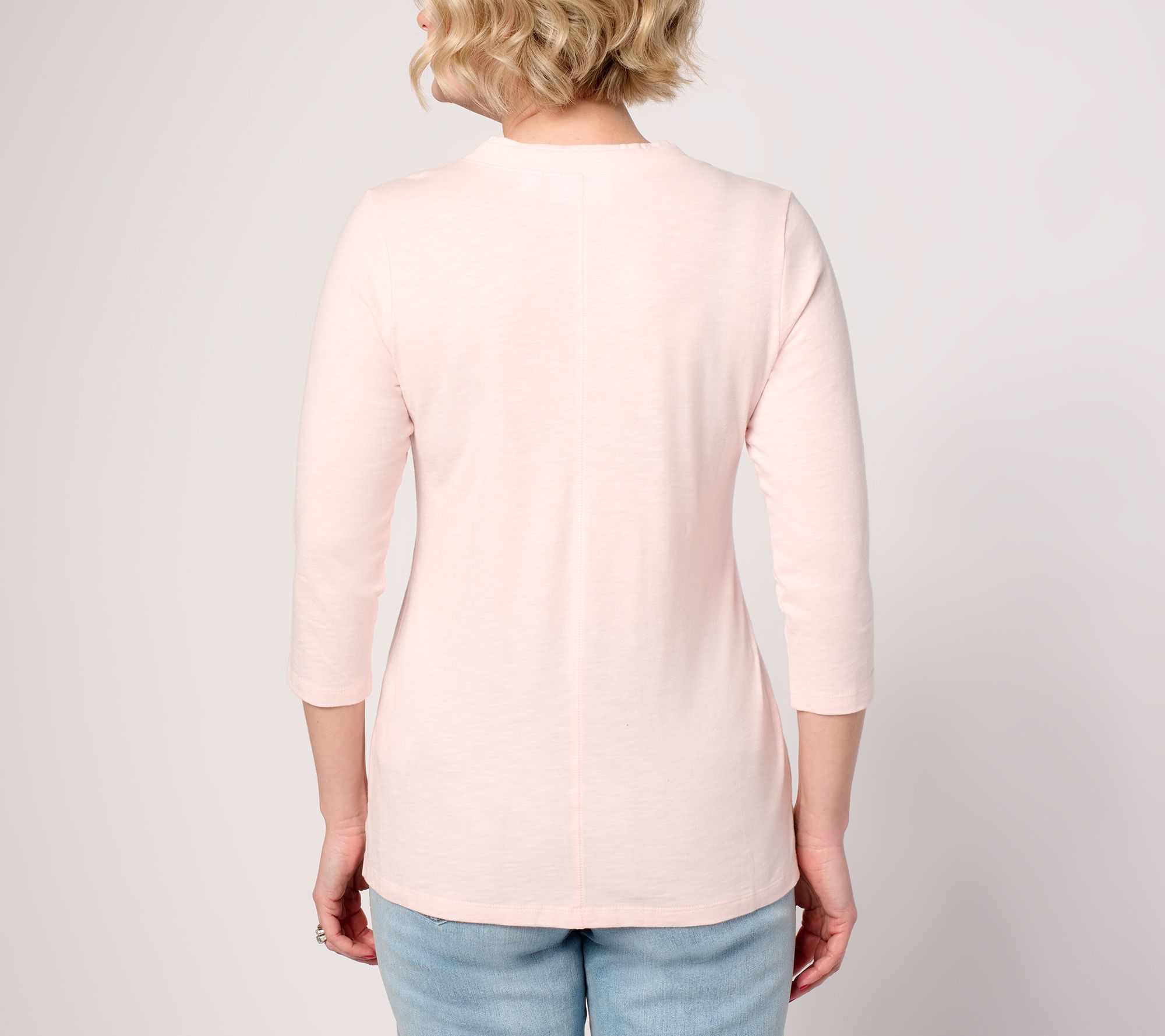 Belle by Kim Gravel TripleLuxe Linen V-Neck 3/4 Sleeve Top Belle by Kim Gravel TripleLuxe Linen V-Neck 3/4 Sleeve Top