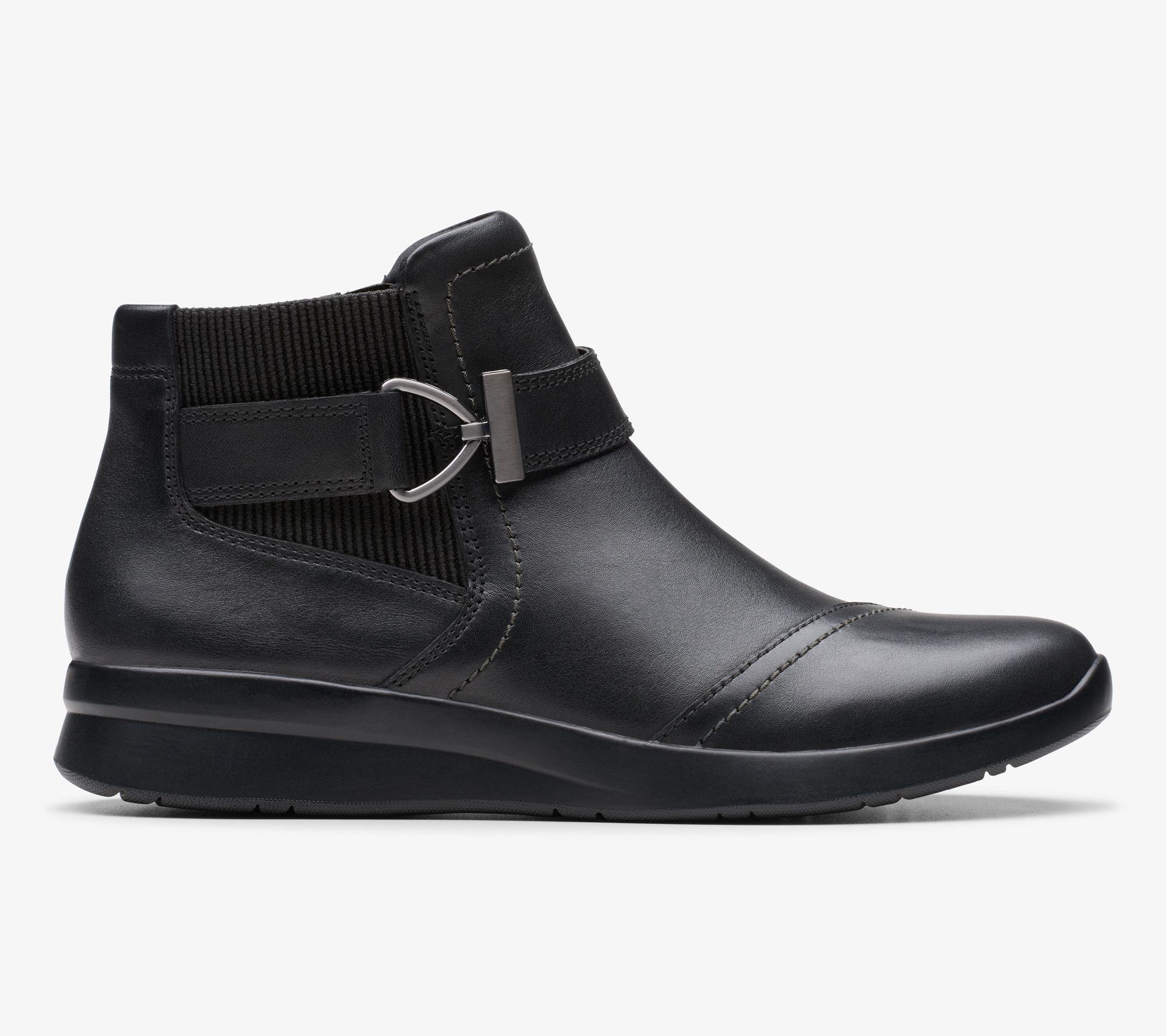 Clarks Collection Leather Ankle Boots- EllowynStrap