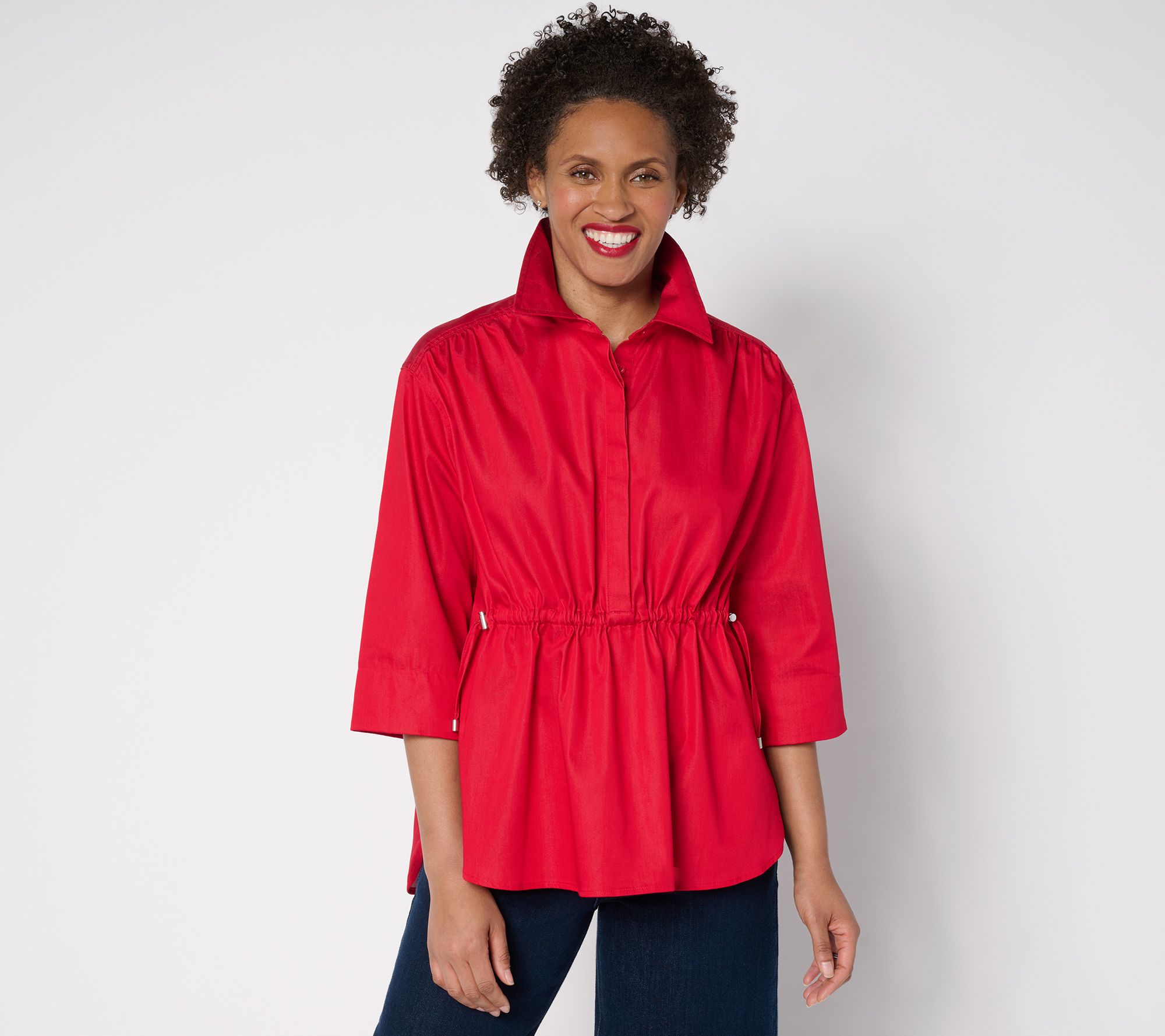Carla Rockmore Collection Petite 3/4-Sleeve Shirt