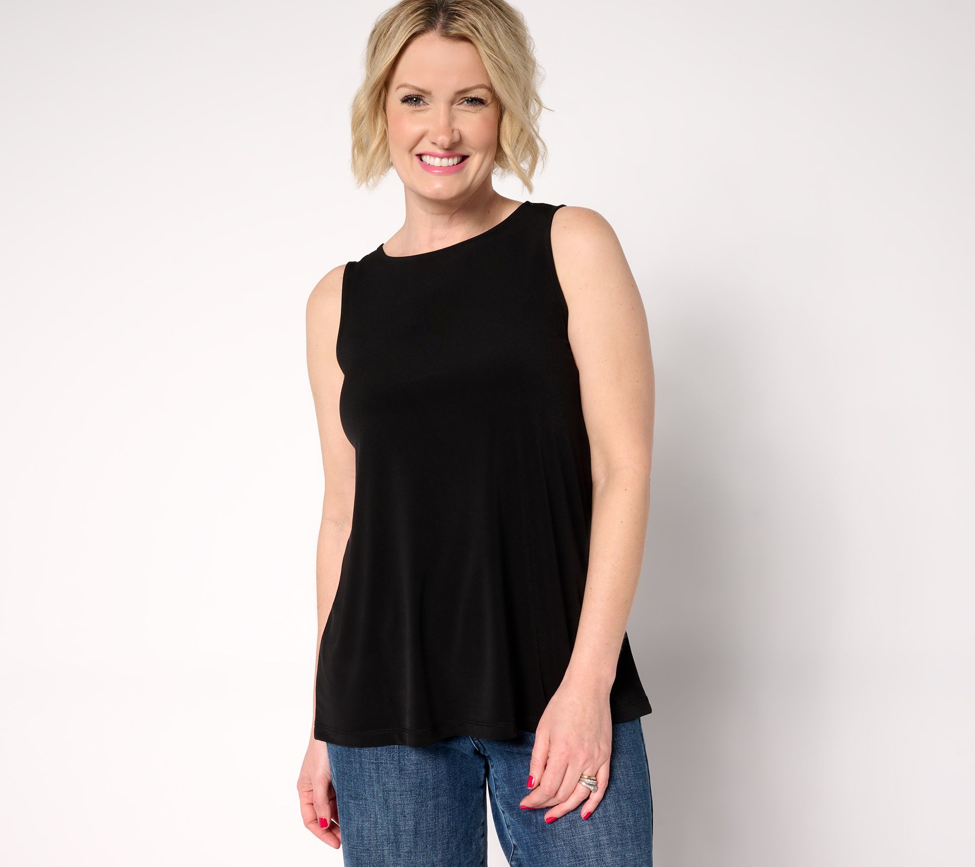 Susan Graver Modern Essentials Petite Liquid Knit A-Line Top