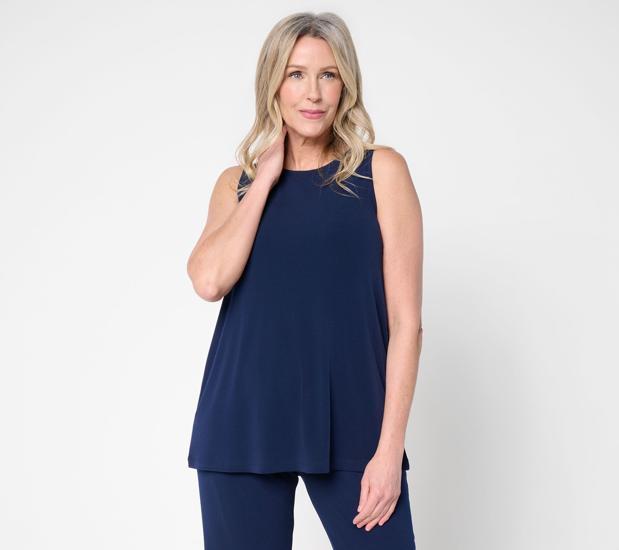 Susan Graver Modern Essentials Petite Liquid Knit A-Line Top