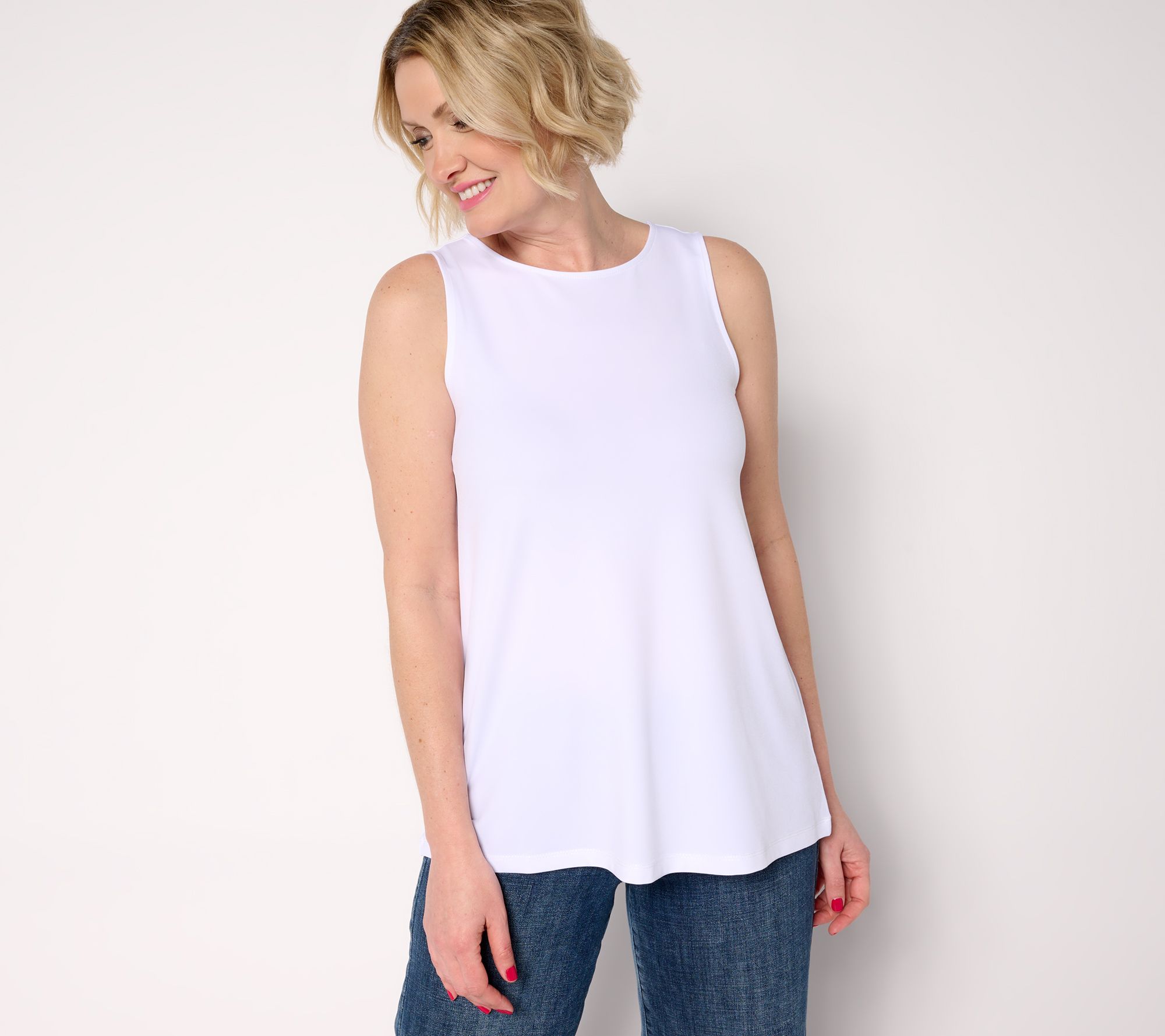 Susan Graver Modern Essentials Petite Liquid Knit A-Line Top