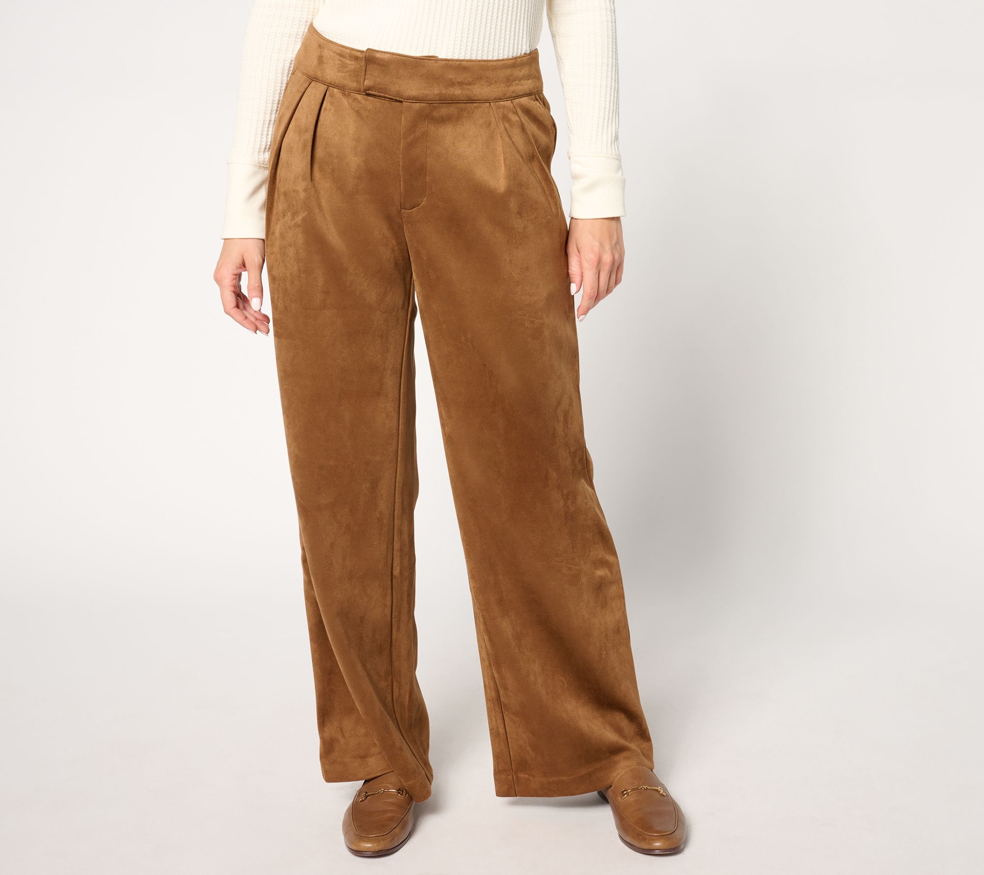 "As Is" Me by Jennie Garth Petite Ryder Faux Suede Trouser Pants