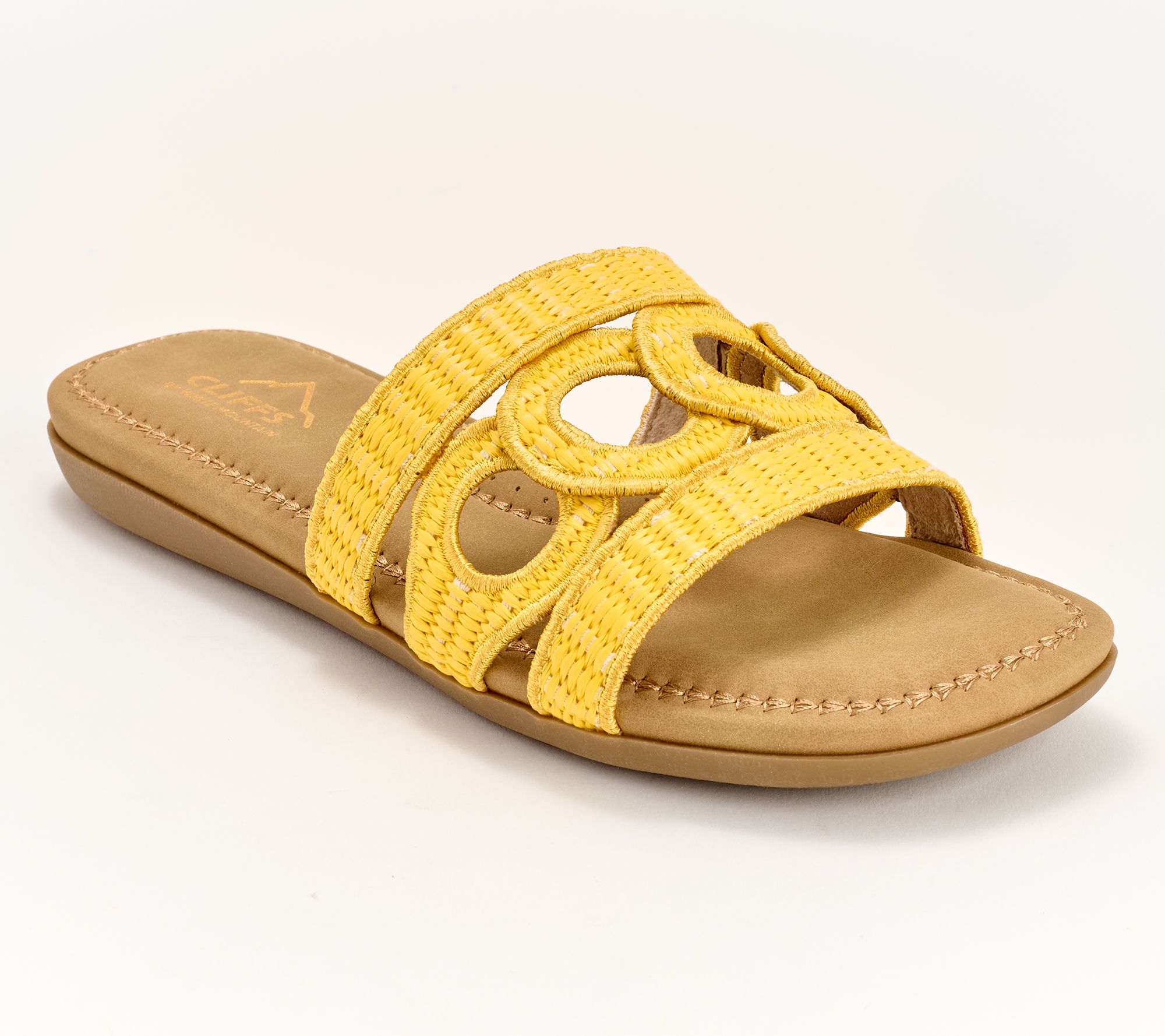 Cliffs by White Mountain Raffia Slide Sandals - Fraly