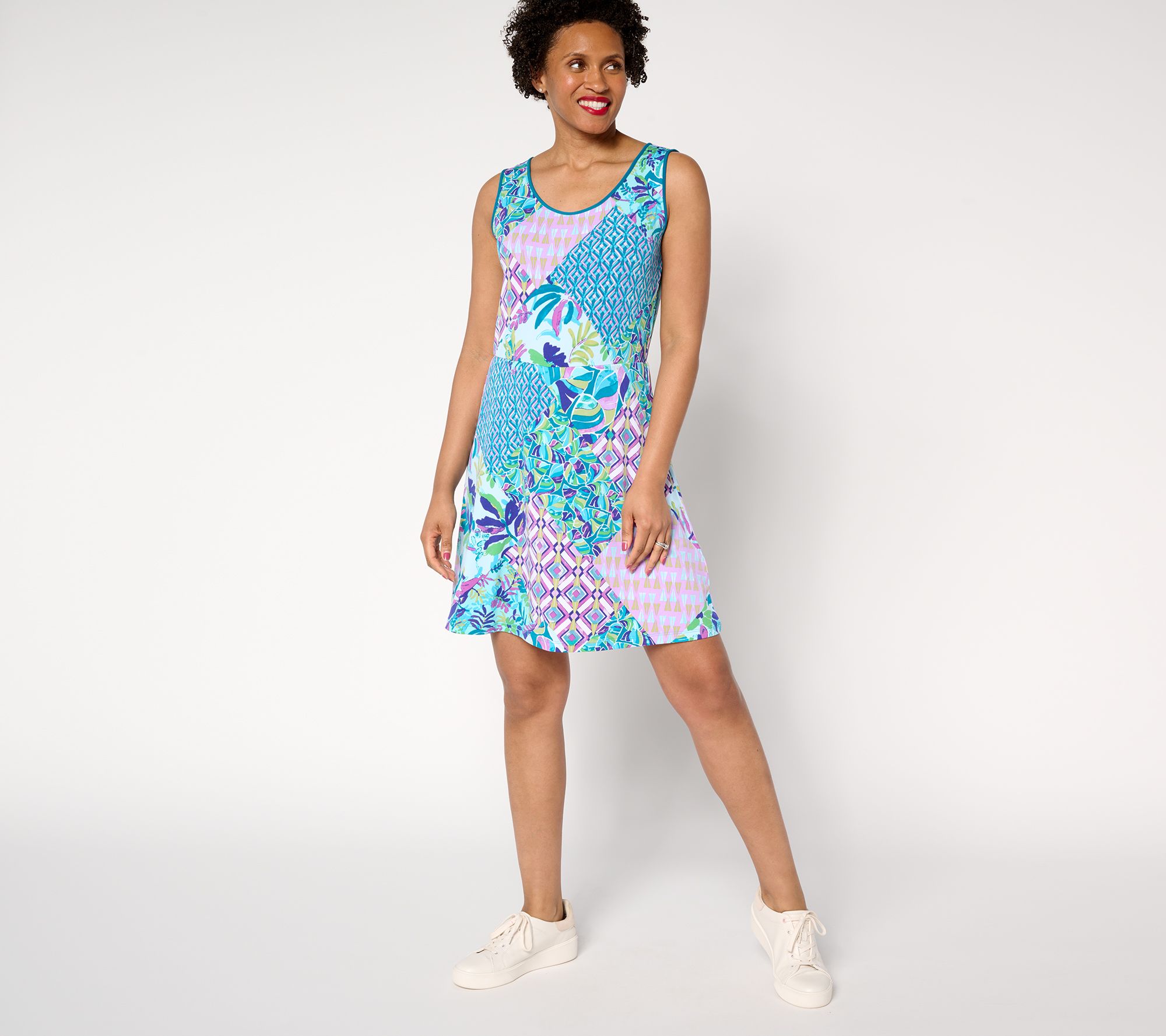 Susan Graver Courtside Social Petite Liquid Knit Skort Dress