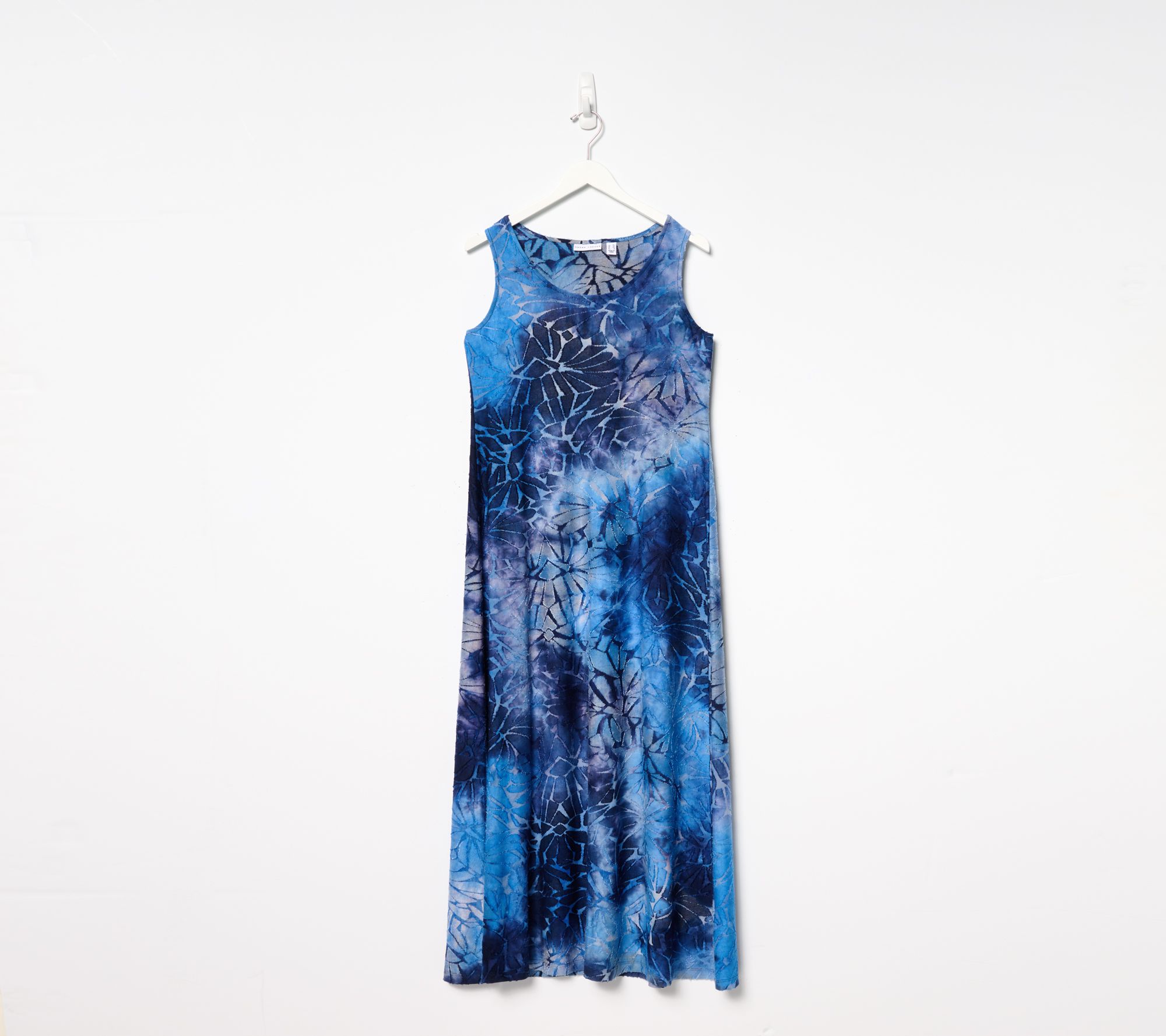  Susan Graver Printed Burnout Knit Sleeveless Maxi Dress - A691507