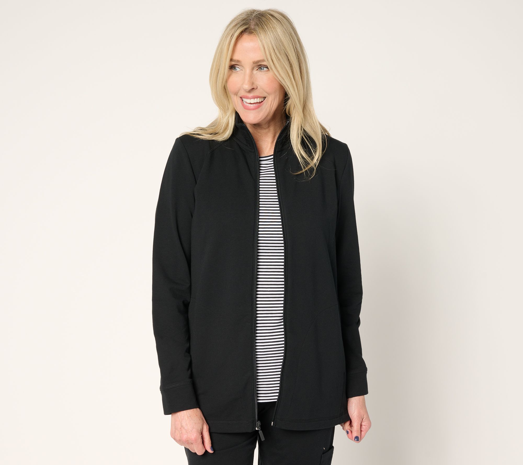 Denim & Co. Active French Terry Zip Front Jacket