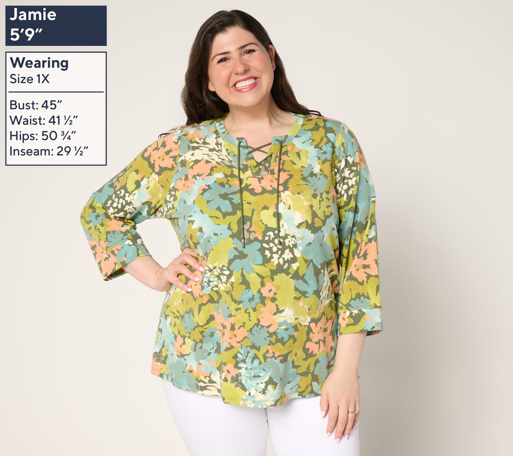 トップス YQ uuuu Denim & Co. Essentials Regular Heavenly Jersey Tunic - QVC.com