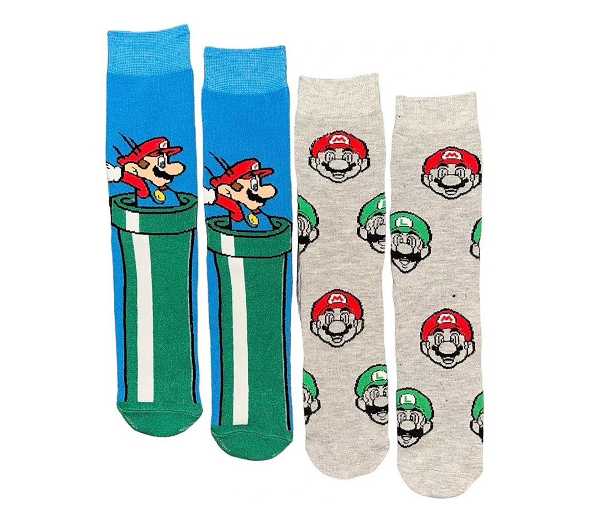 Super Mario Men's Set of 2 Character Crew Socks