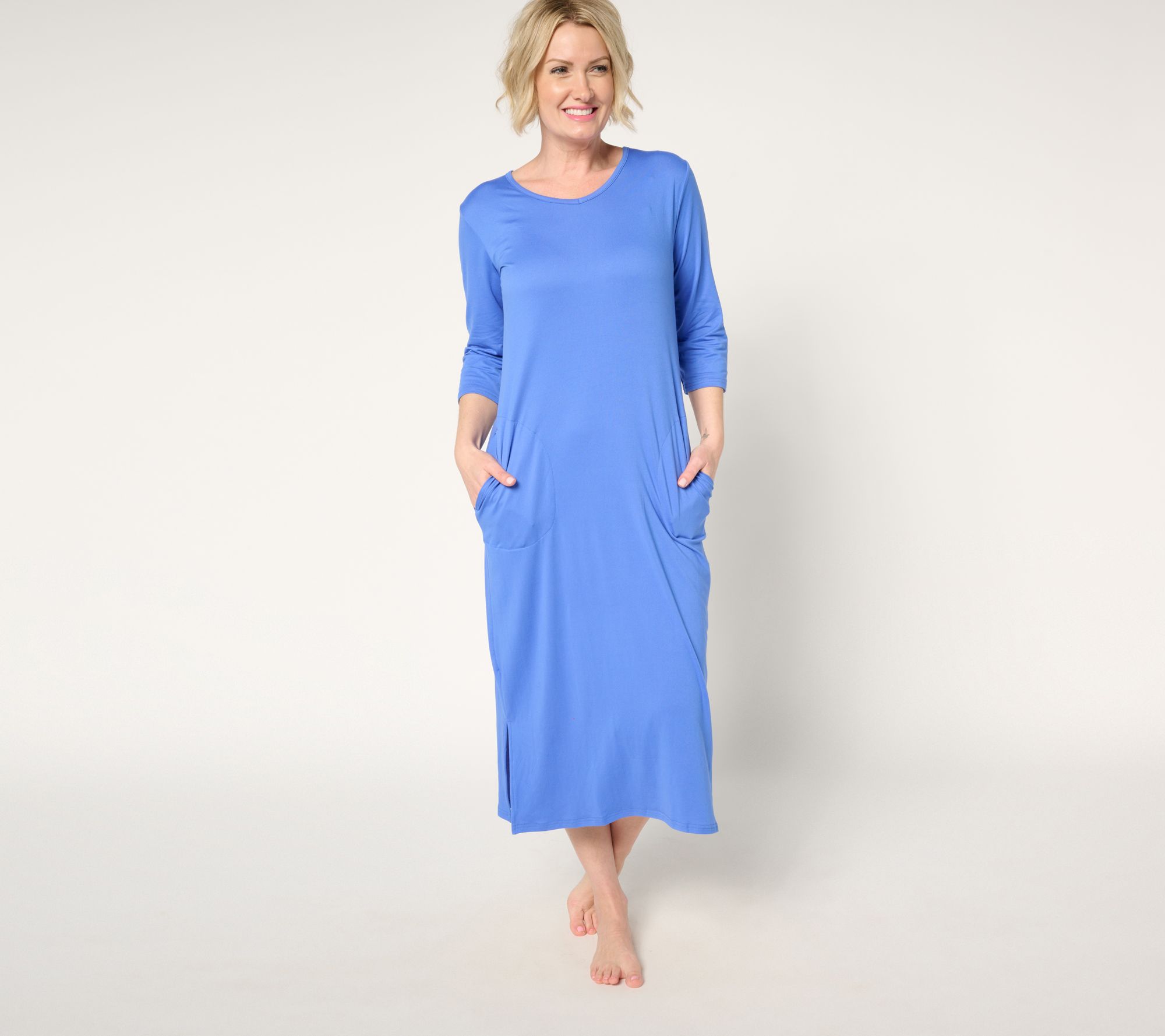 "As Is" MUK LUKS Cloud Knit V-Neck Long Sleeve Maxi Dress