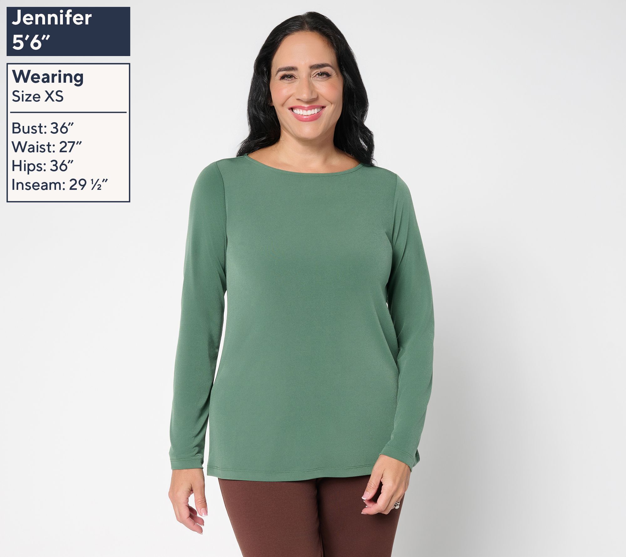 Susan Graver Modern Essentials Liquid Knit Bateau Neck Top - QVC.com
