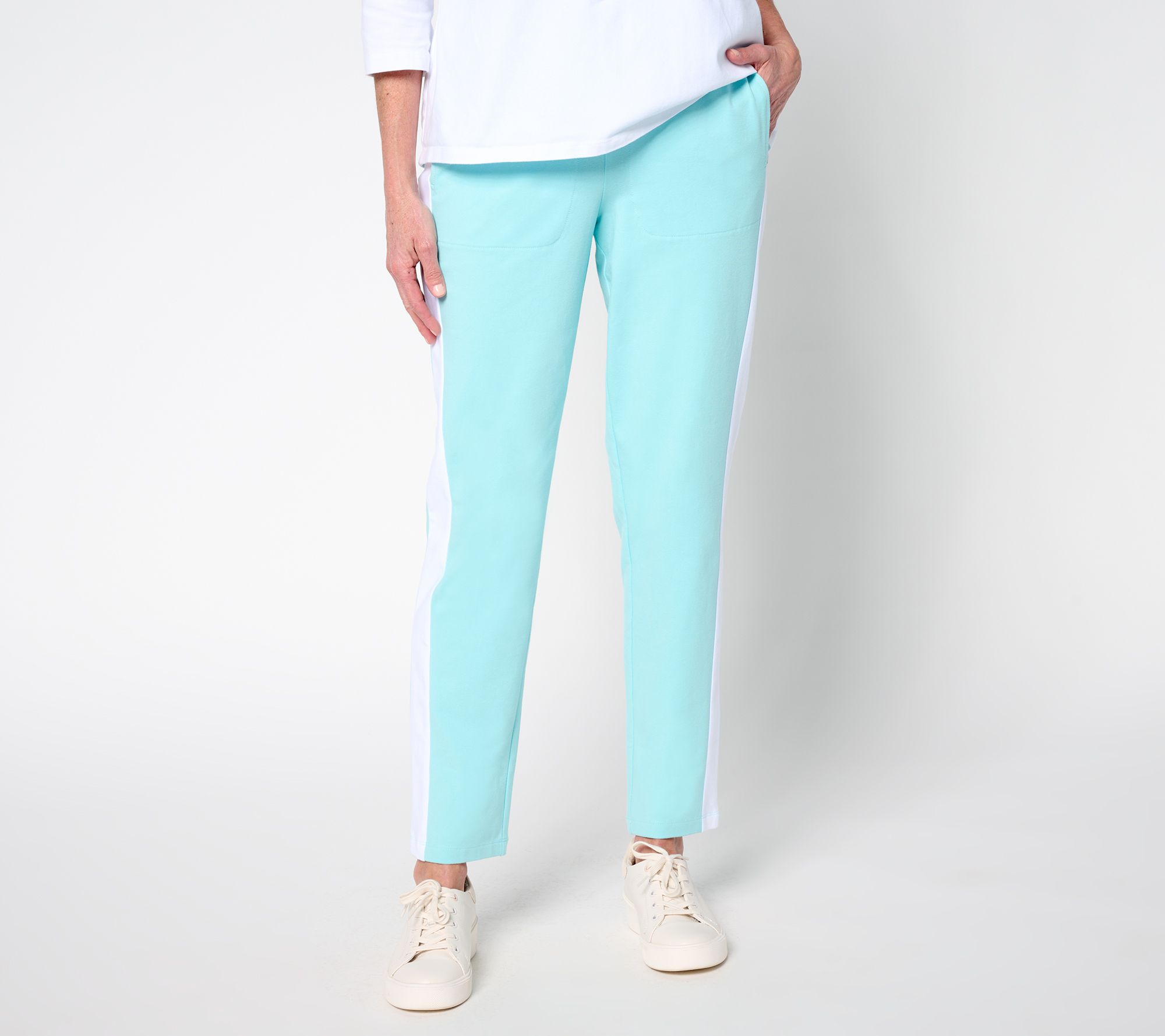 "As Is" Denim & Co. Active Petite Duo Stretch Ankle Pant
