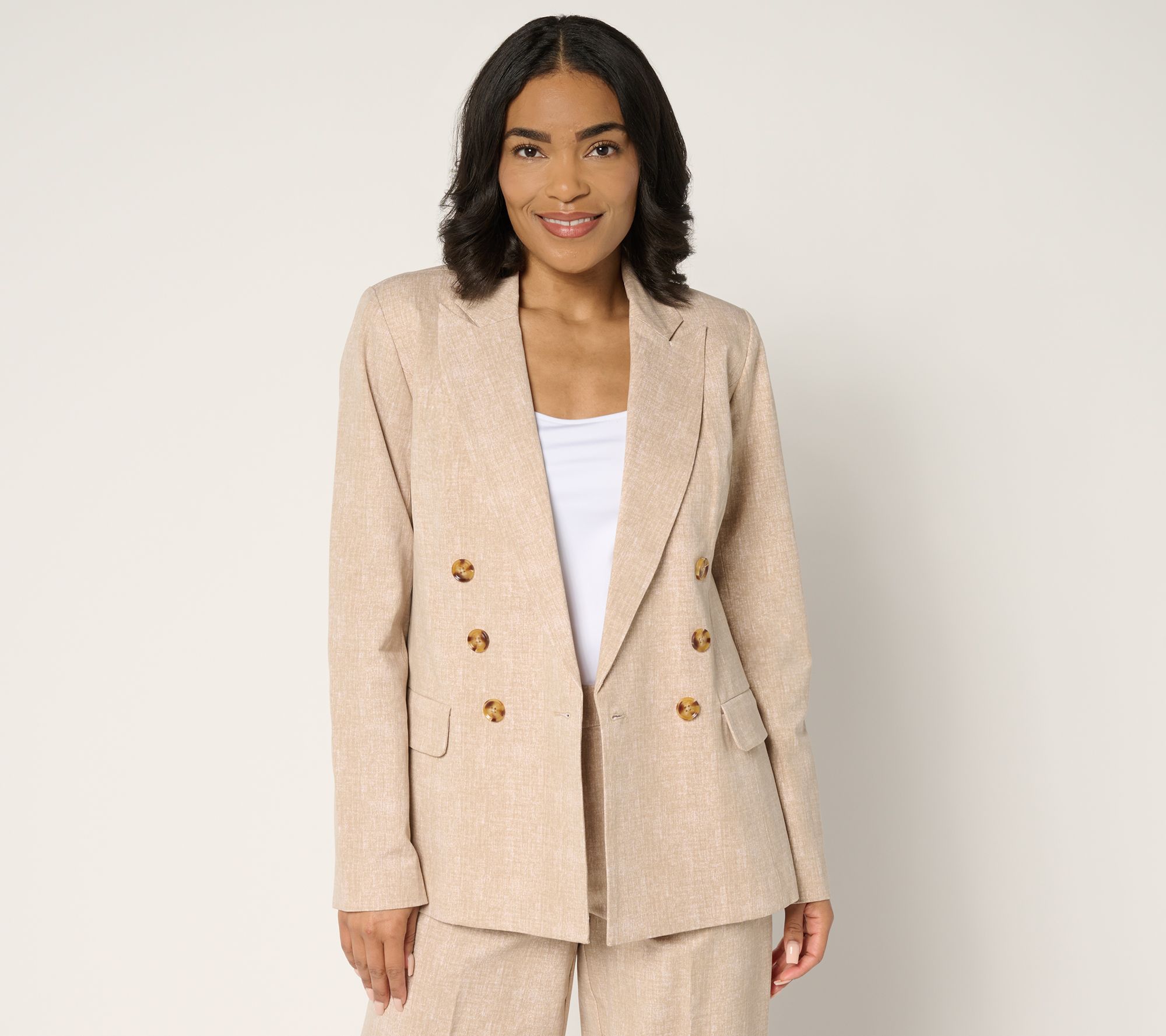 "As Is" Isaac Mizrahi Live! Yacht Club 24/7 Stretch Printed Blazer