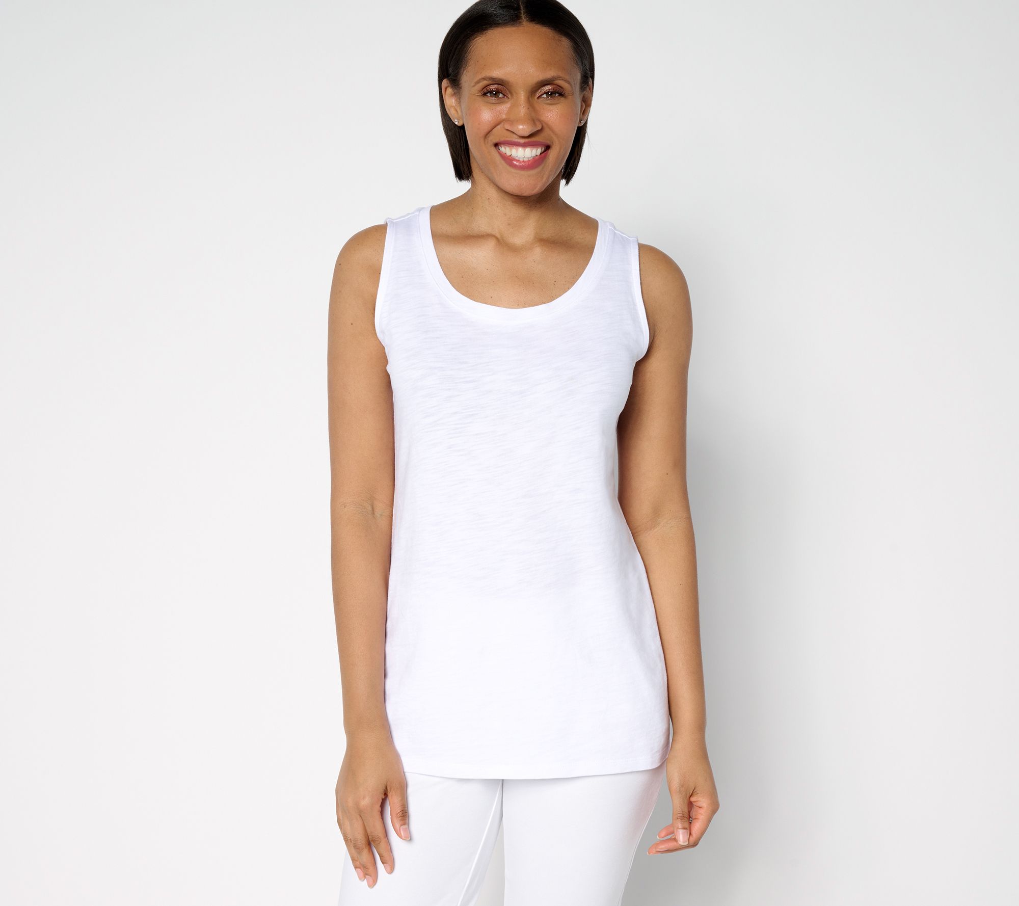 "As Is" Belle by Kim Gravel Slub Knit Scoop Neck Tank