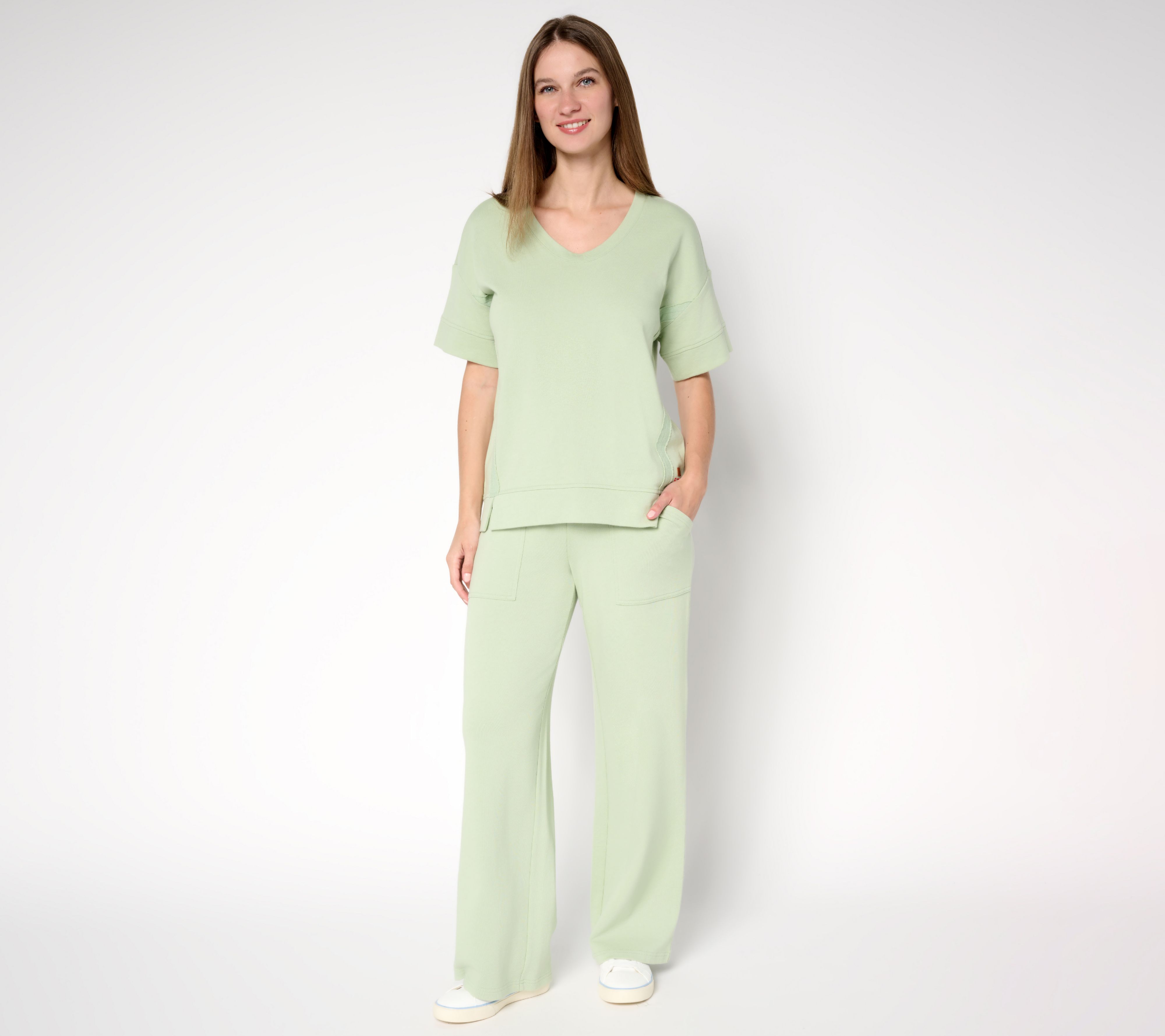 "As Is" Peace Love World Regular French Terry Pullover and Pant Set