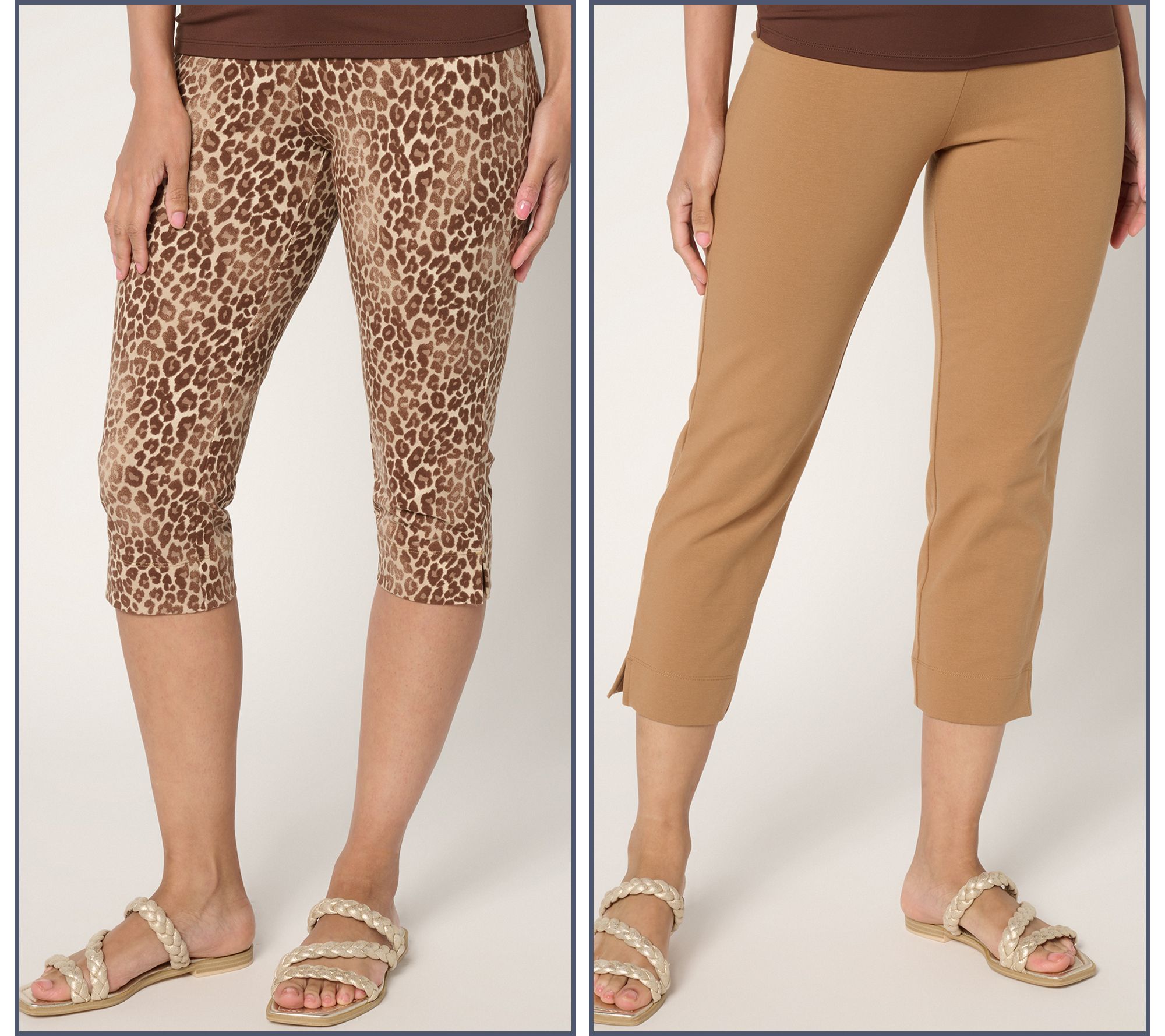 "As Is" Women with Control Regular Set/2 Pedal Pusher and Crop Pants