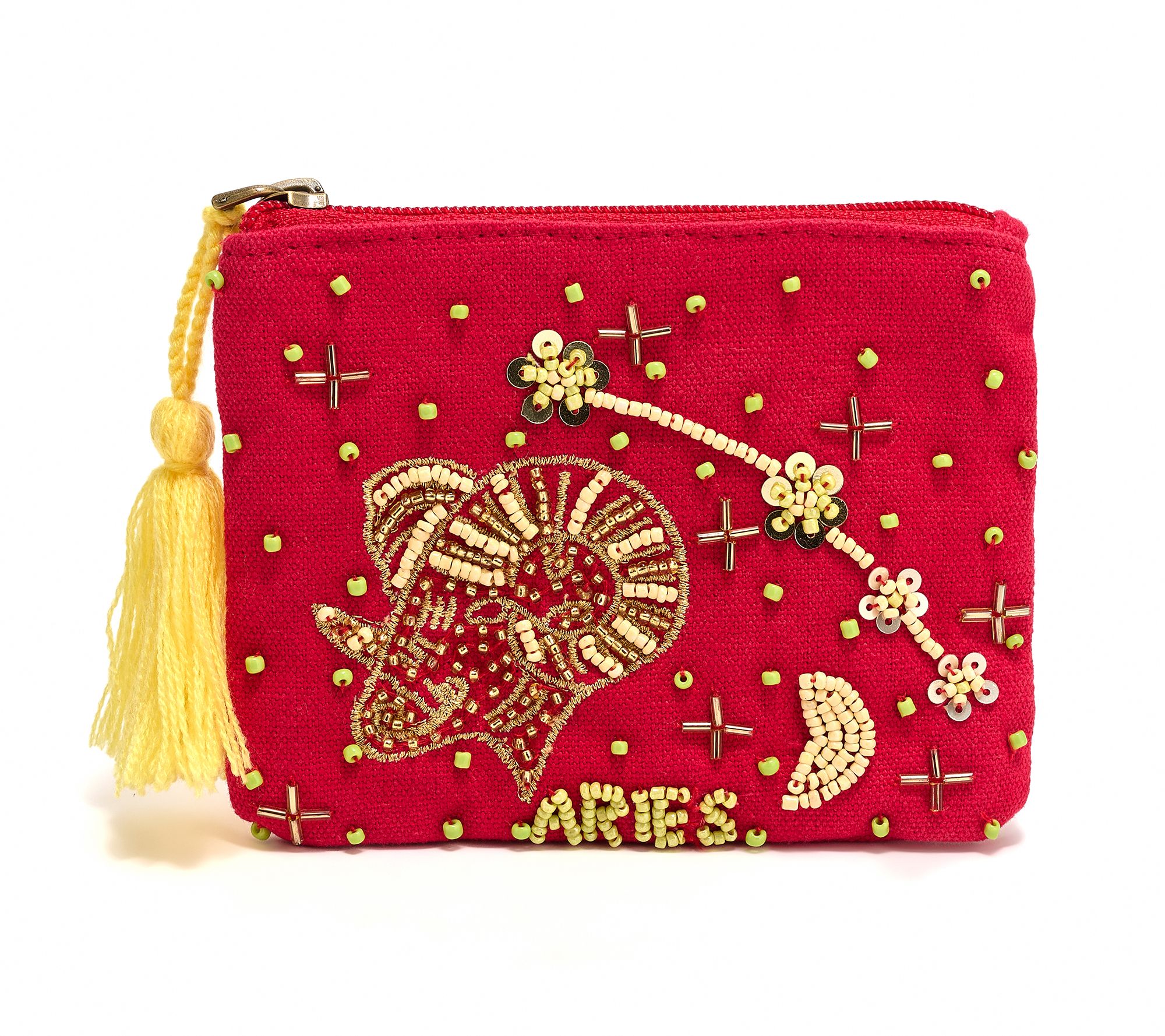 America & Beyond Canvas Embellished Zodiac Coin Pouch