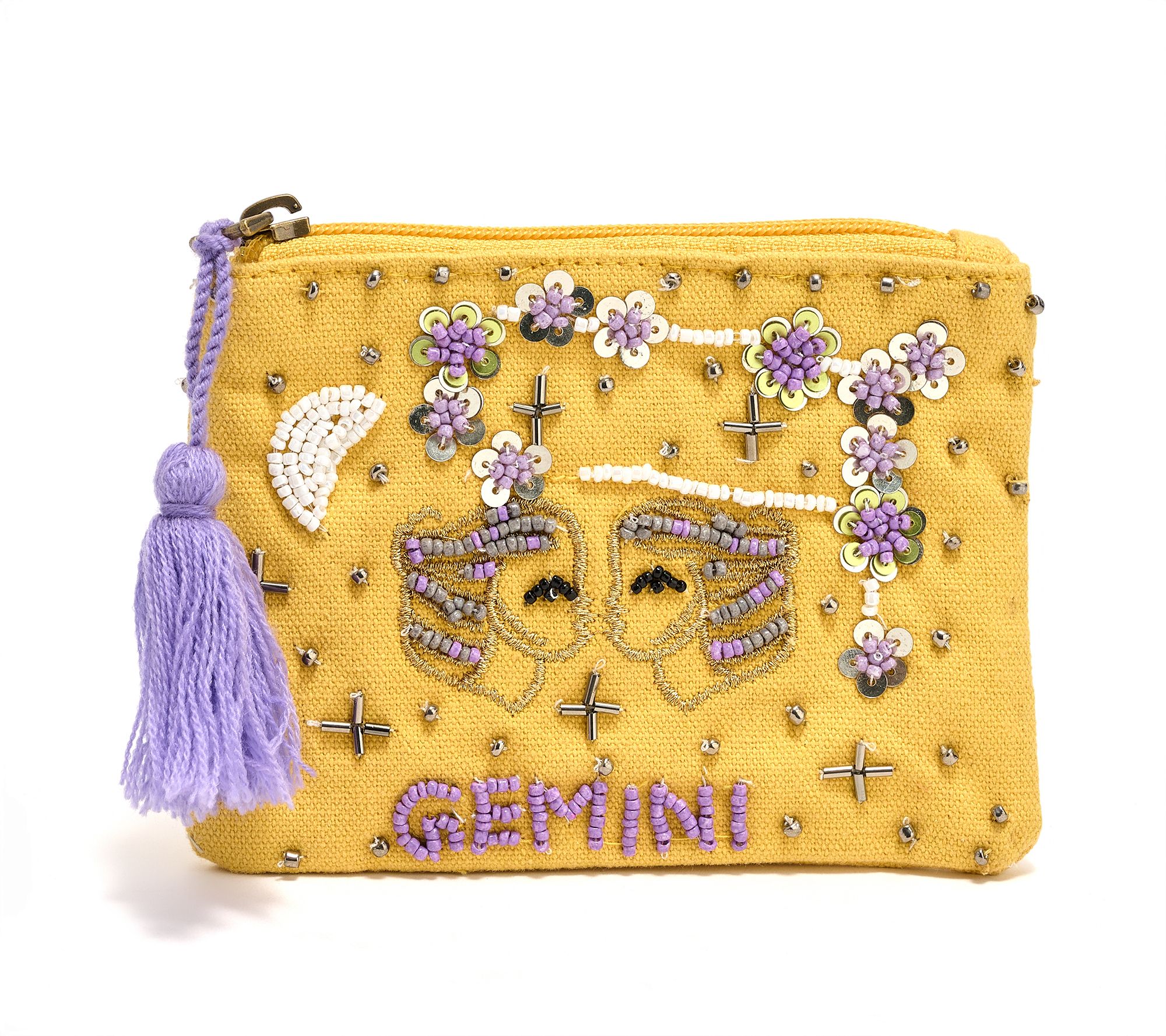 America & Beyond Canvas Embellished Zodiac Coin Pouch