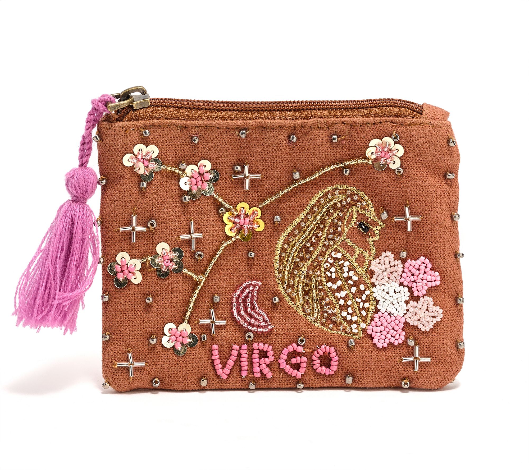 America & Beyond Canvas Embellished Zodiac Coin Pouch